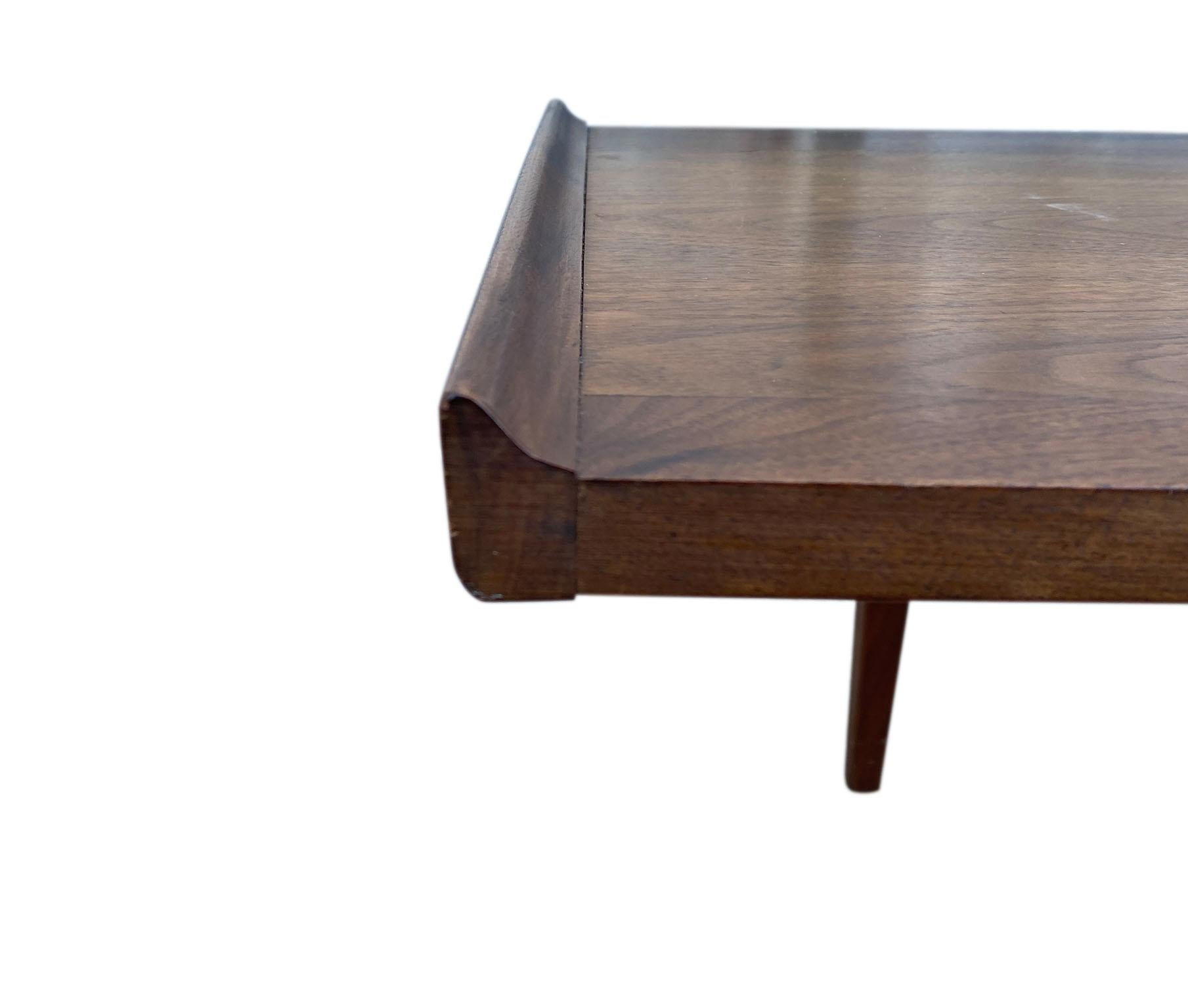 Woodwork Midcentury low Long Walnut Coffee Table Bench