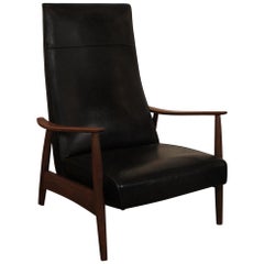 Mid-Century Milo Baughman for Thayer Coggin Recliner-1968 with Black Vinyl