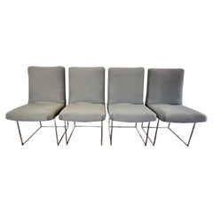 Mid Century Milo Baughman for Thayer Coggin Thin Chrome Dining Chairs