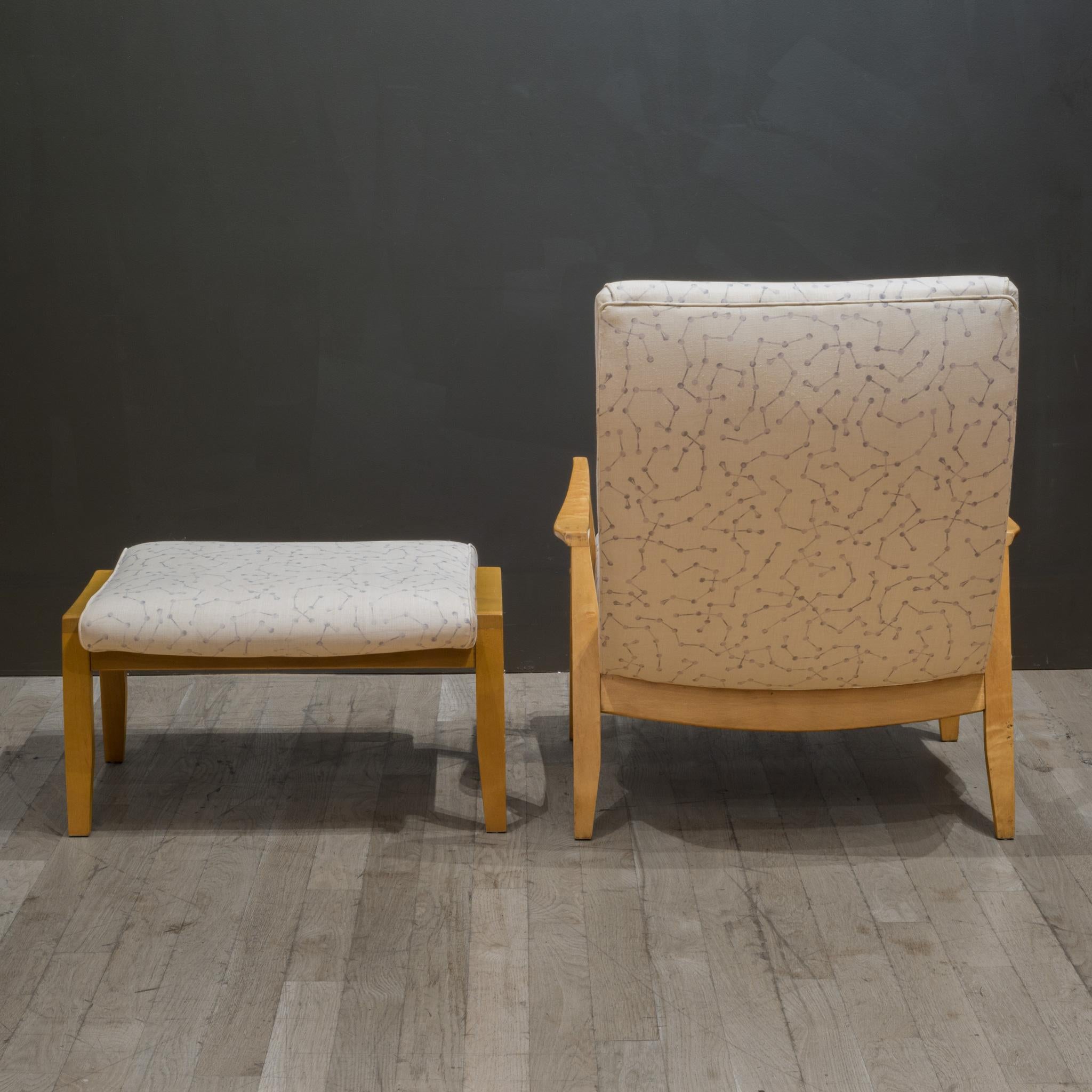 20th Century Mid-Century Milo Baughman Scoop Lounge Chair and Ottoman, C.1950-1960 For Sale