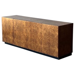 Mid-Century Milo Baughman Style Burl Credenza by Dillingham