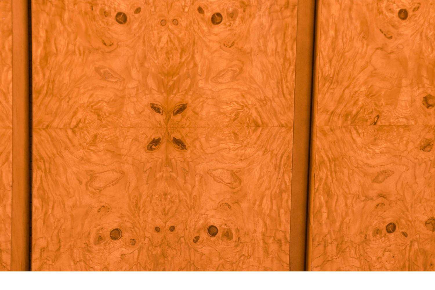 Mid-Century Milo Baughman Style Burl Wood Sideboard Credenza Bar Cabinet For Sale 4