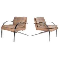 Vintage Mid-Century Milo Baughman Style Lounge Chairs