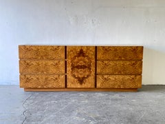 Mid-Century Milo Baughman Style R. Carter for Lane Burl Wood Credenza / Dresser