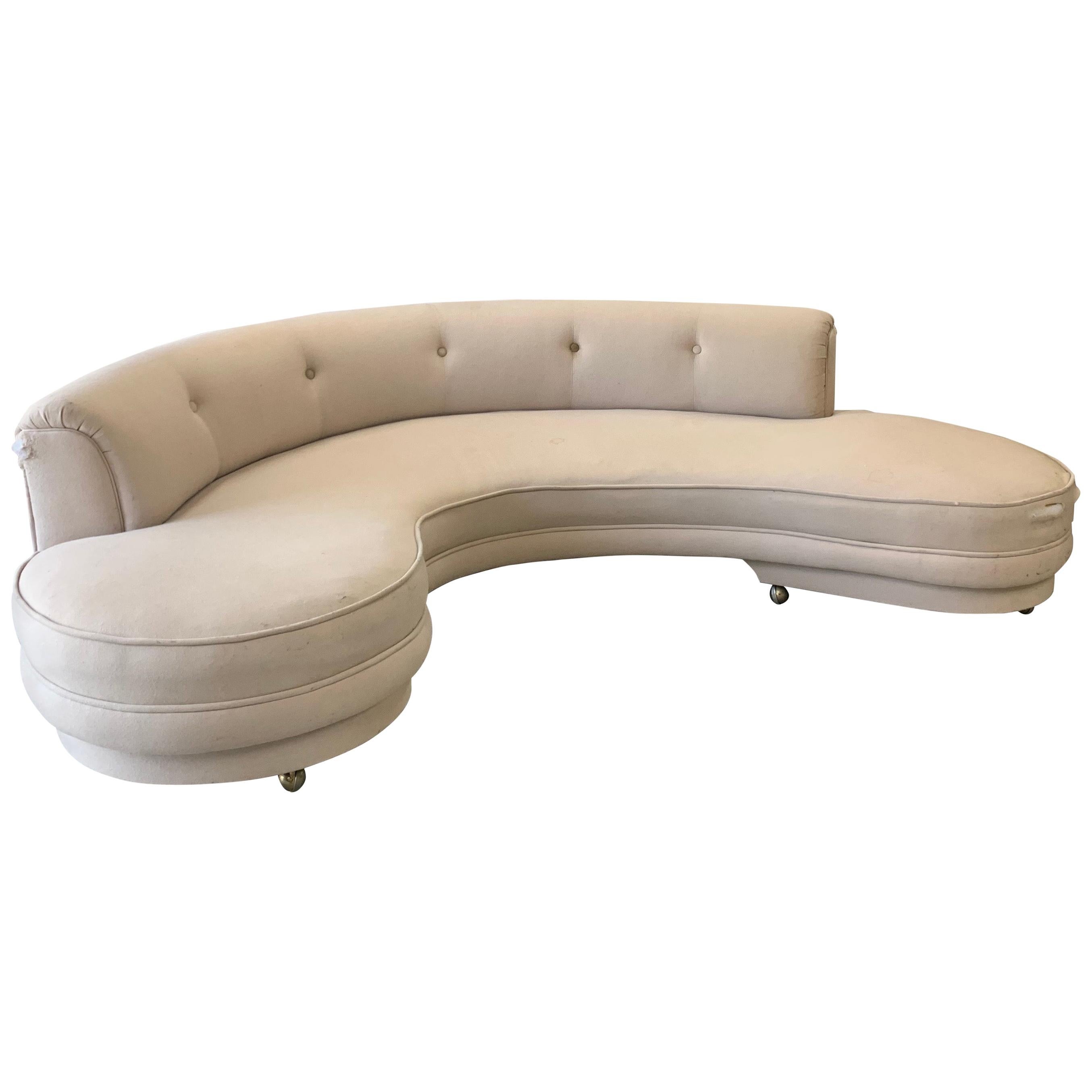 Mid-Century Modern Serpentine Style Sofa, Circa 1950