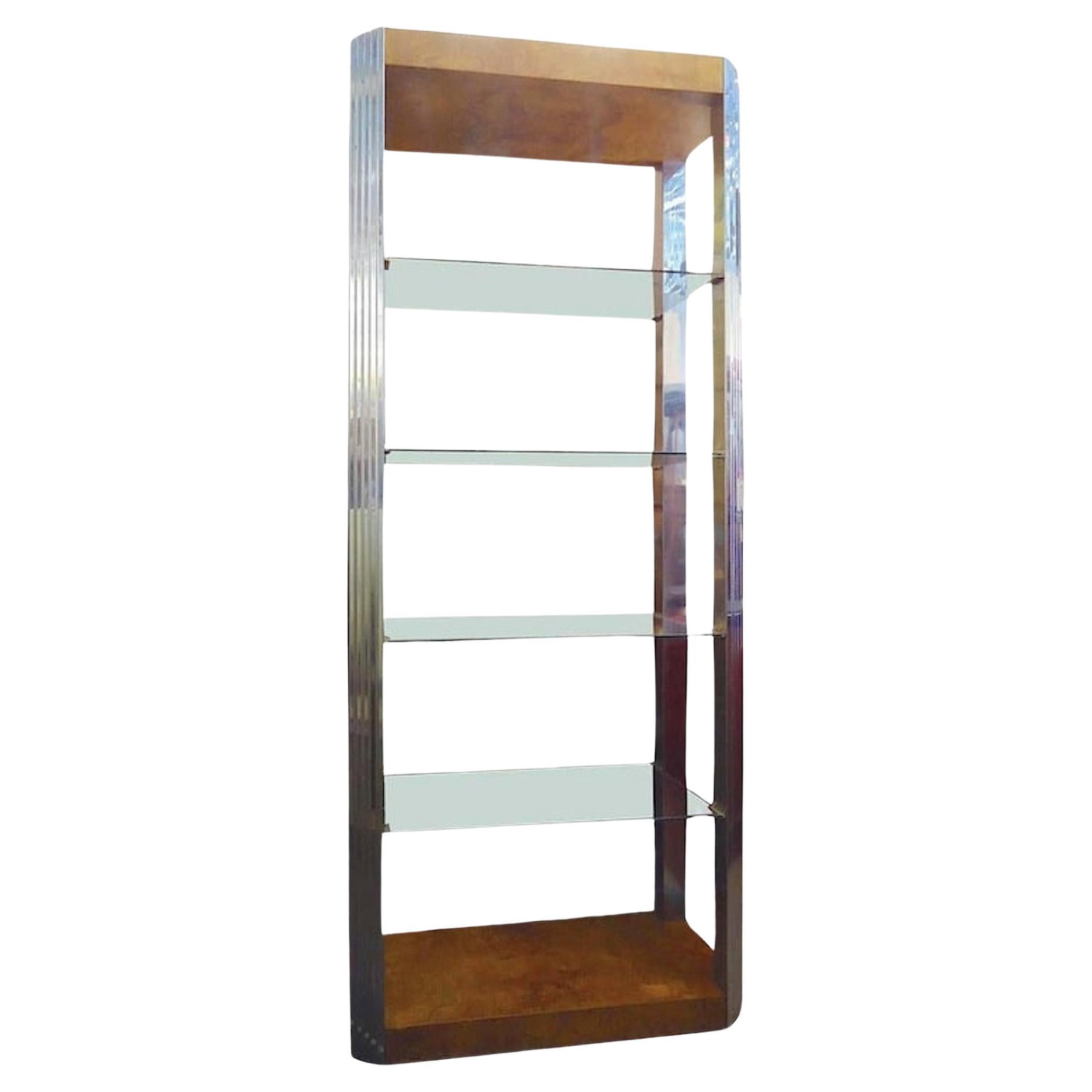 MidCentury Milo Baughman Style Shelving Unit For Sale at 1stDibs