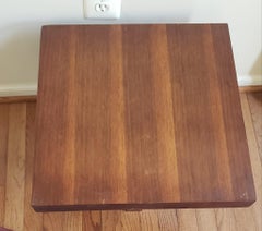 Mid-Century Milo Baughman Style Walnut Cruciform End Tables