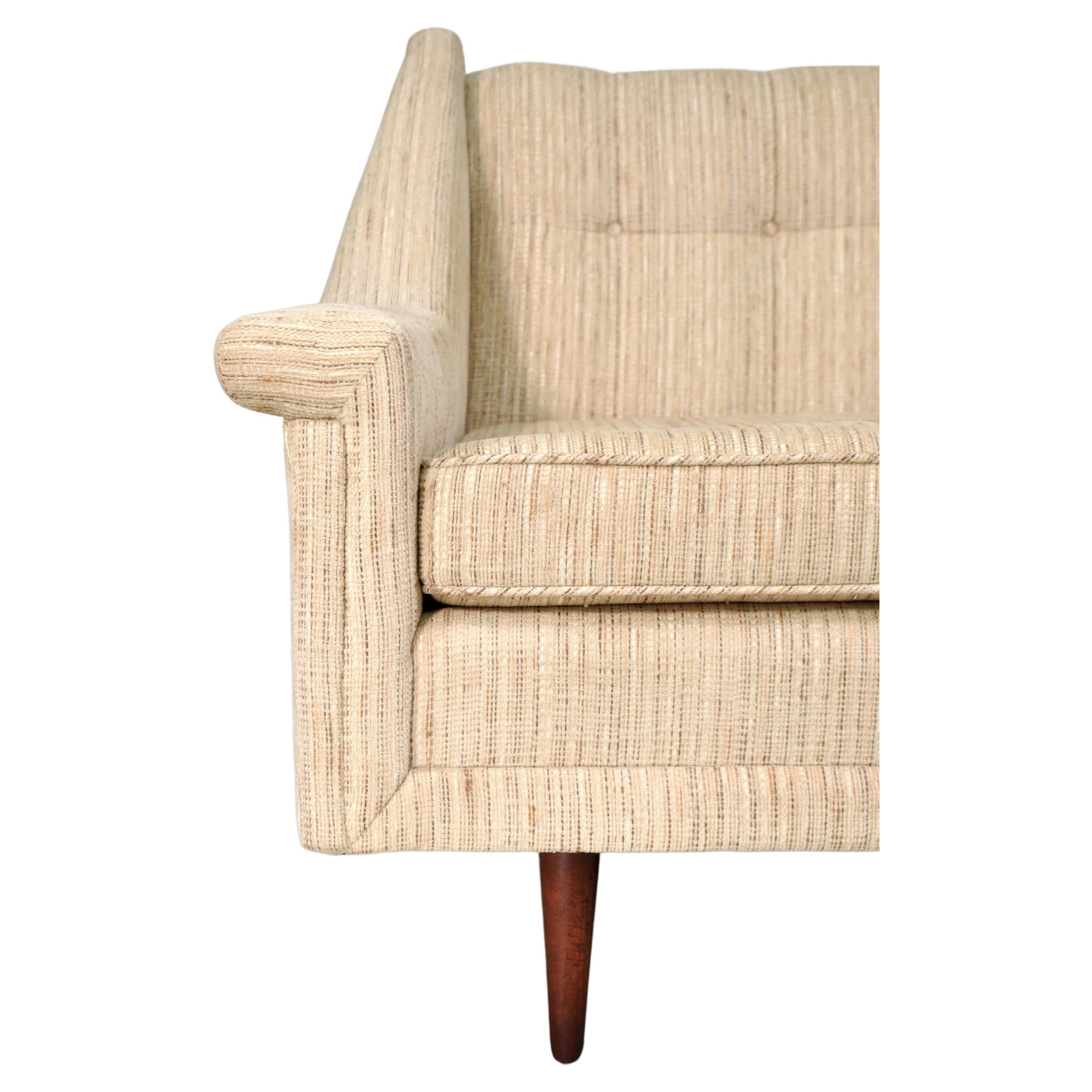 Mid-Century Modern Mid-Century Danish Modern Walnut Beige Sofa For Sale