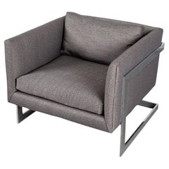 Mid-Century Milo Baughman Thayer Coggin Chrome T Back Lounge Chair