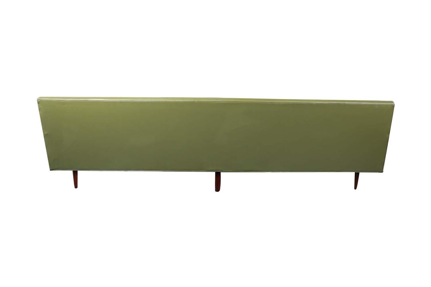 Late 20th Century Mid Century Milo Baughman Thayer Coggin Style Long Sofa