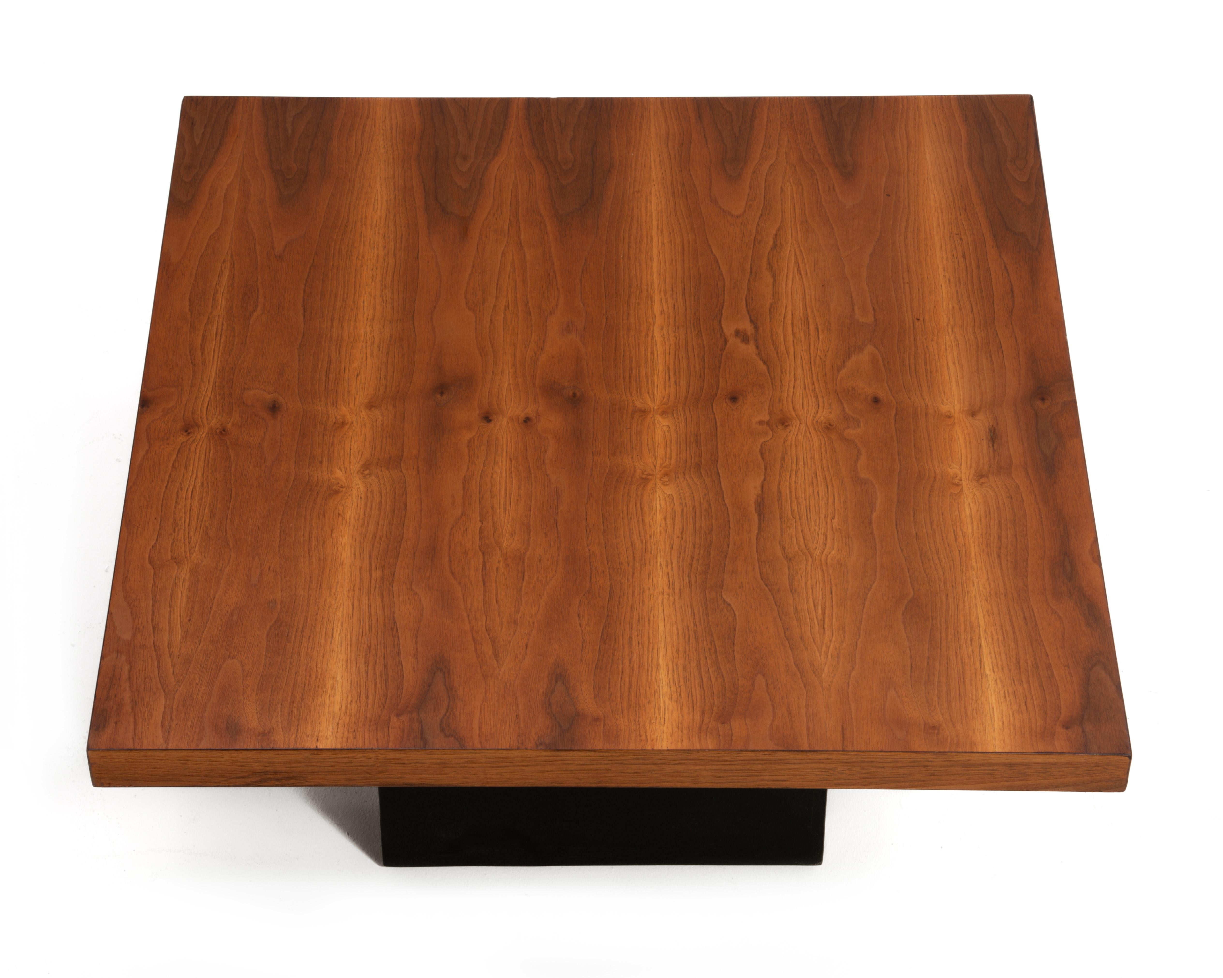Mid Century Milo Baughman Thayer Coggin Walnut Coffee Table Square Unmarked 1950 For Sale 3
