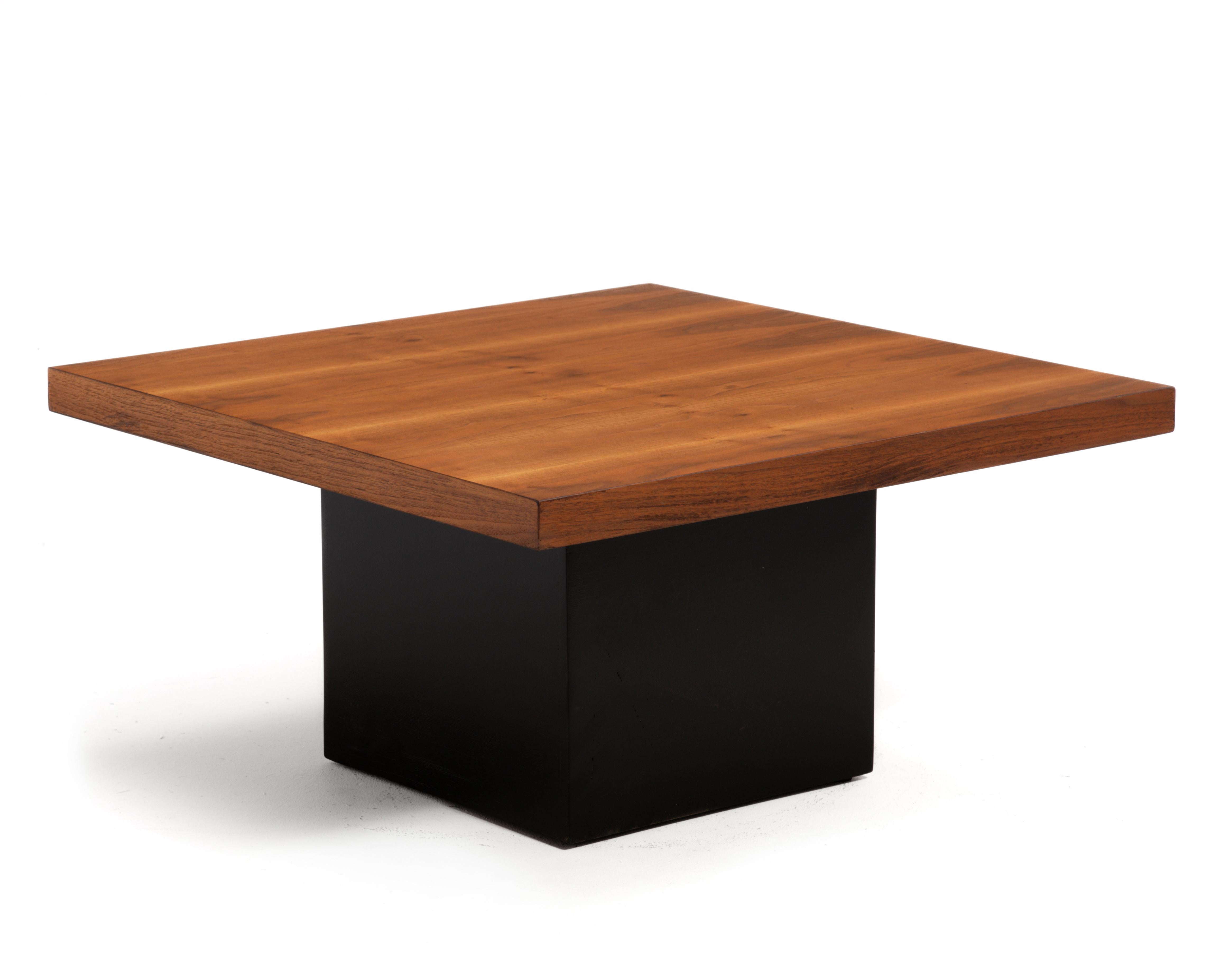 Mid Century Milo Baughman Thayer Coggin Walnut Coffee Table Square Unmarked 1950 In Good Condition For Sale In Forest Grove, PA