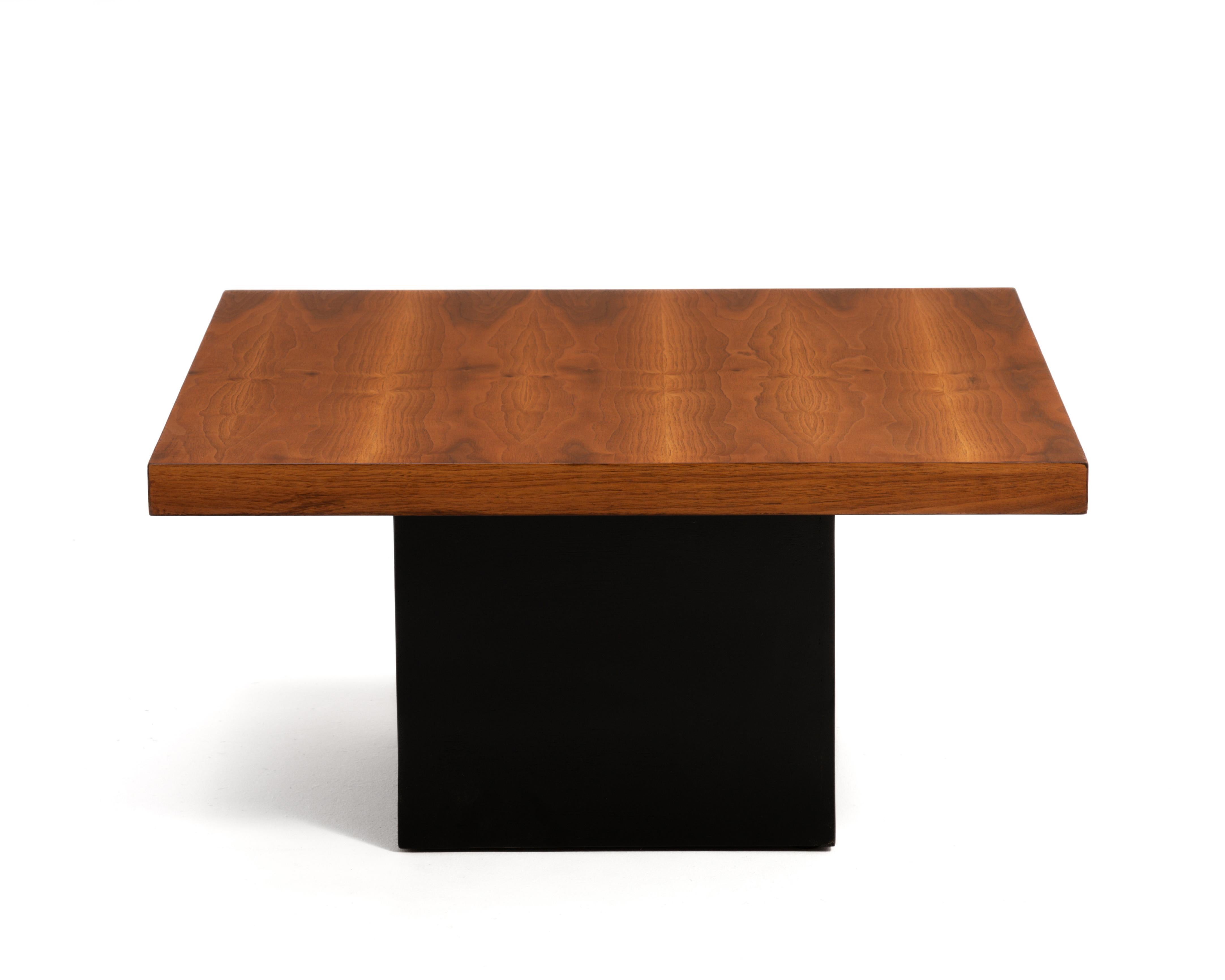 Mid-20th Century Mid Century Milo Baughman Thayer Coggin Walnut Coffee Table Square Unmarked 1950 For Sale