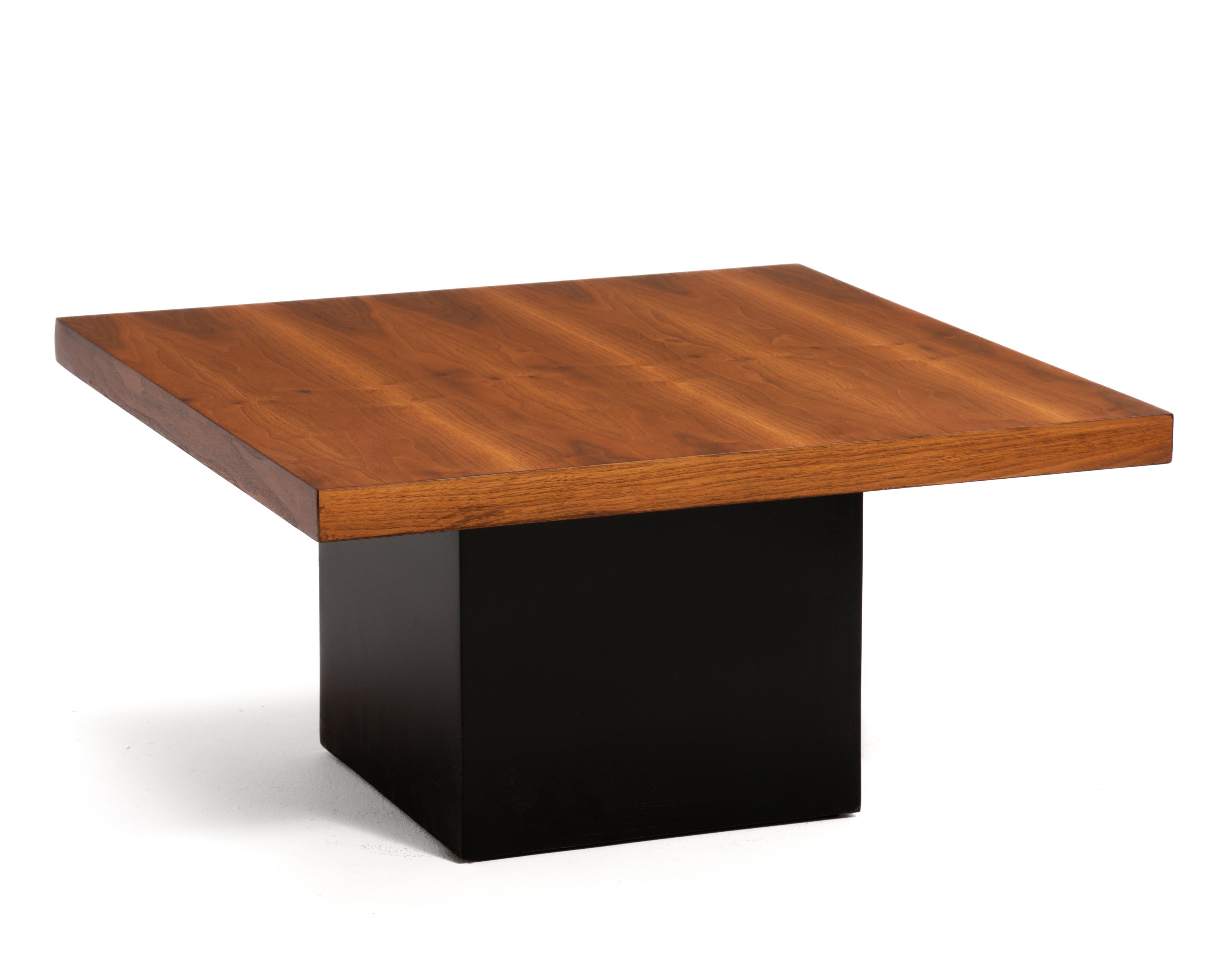 Wood Mid Century Milo Baughman Thayer Coggin Walnut Coffee Table Square Unmarked 1950 For Sale