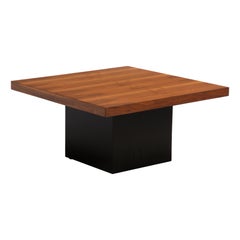 Mid Century Milo Baughman Thayer Coggin Walnut Coffee Table Square Unmarked 1950