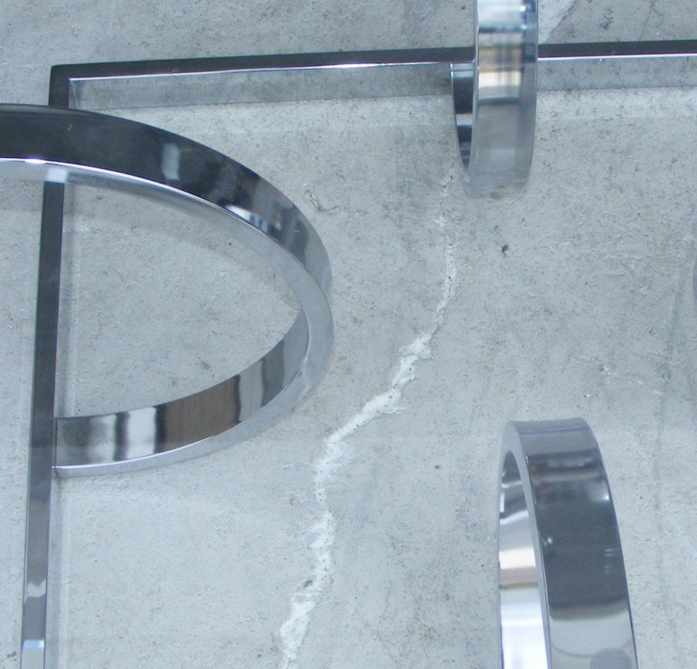 Midcentury Milo Style Chrome Glass Coffee Table by Design Institute of America In Good Condition In Pasadena, TX