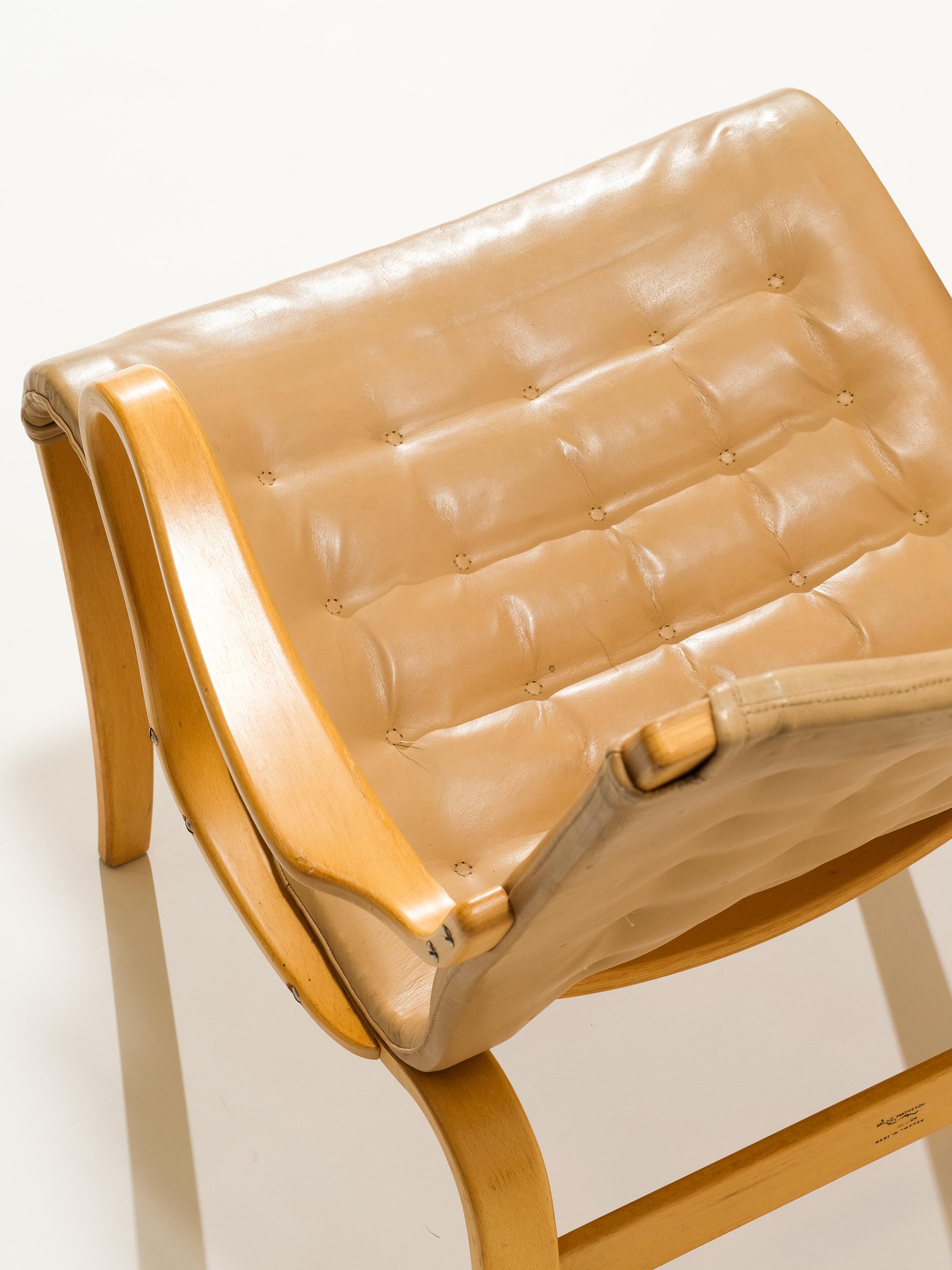 Mid-Century 'Mina' Lounge / Arm Chair by Bruno Mathsson, Sweden, 1950s For Sale 2