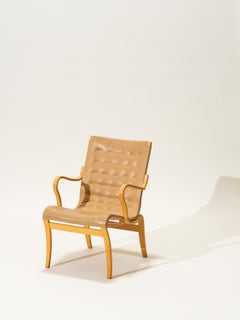 Mid-Century 'Mina' Lounge / Arm Chair by Bruno Mathsson, Sweden, 1950s