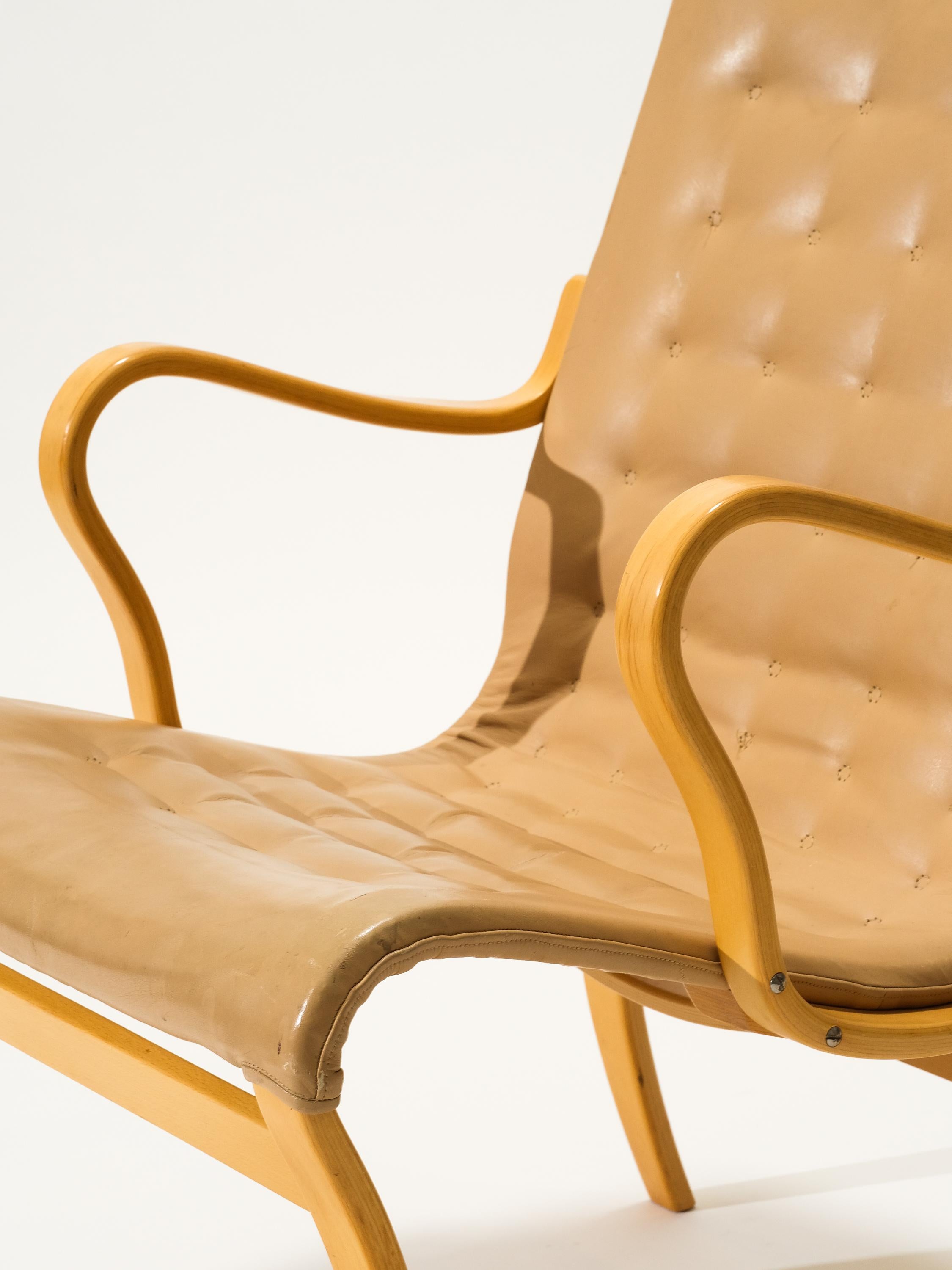 Scandinavian Modern Mid-Century 'Mina' Lounge / Arm Chair by Bruno Mathsson, Sweden, 1950s For Sale