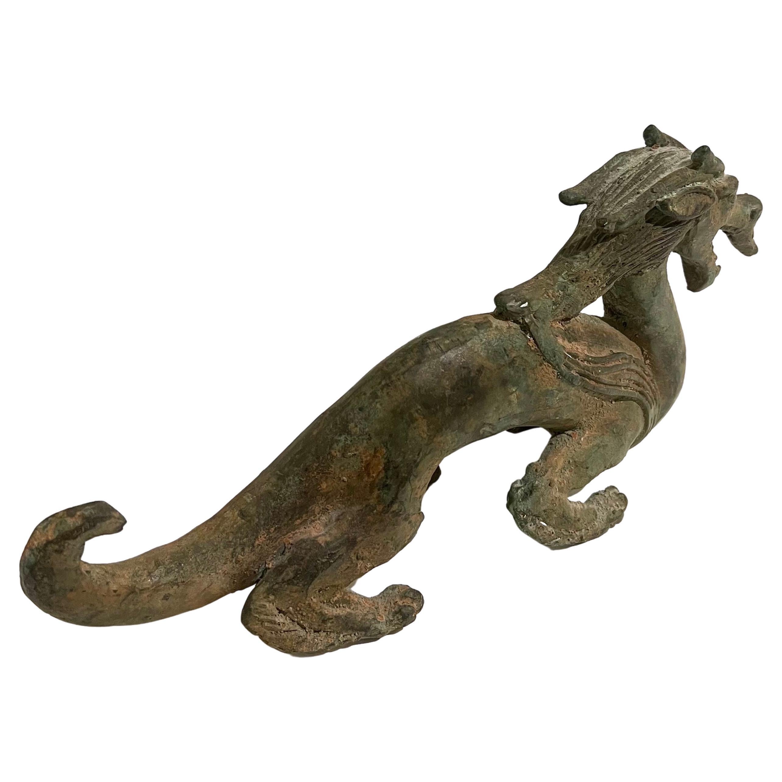 Metal Midcentury Ming Dinasty Chinese Dragon Sculpture
