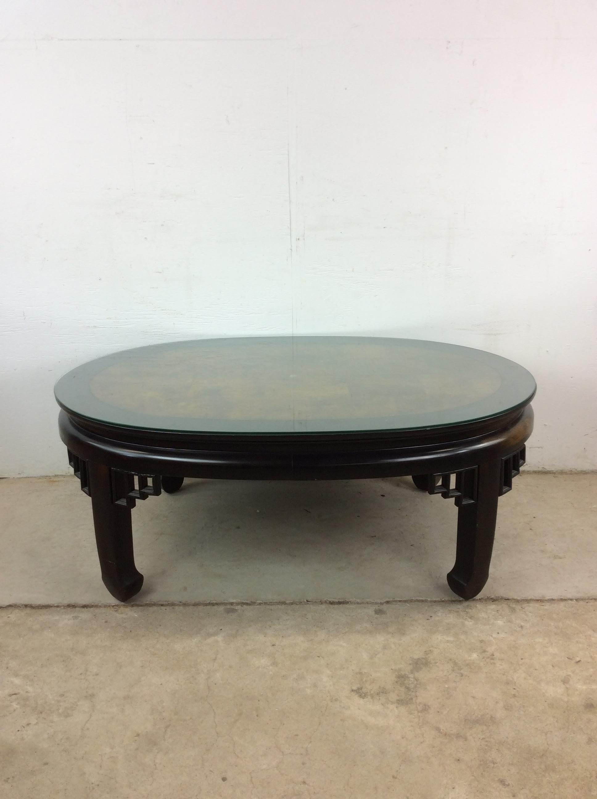 Mesa de centro estilo Ming de mediados de siglo con tapa de madera de arce y laca negra Estadounidense en venta