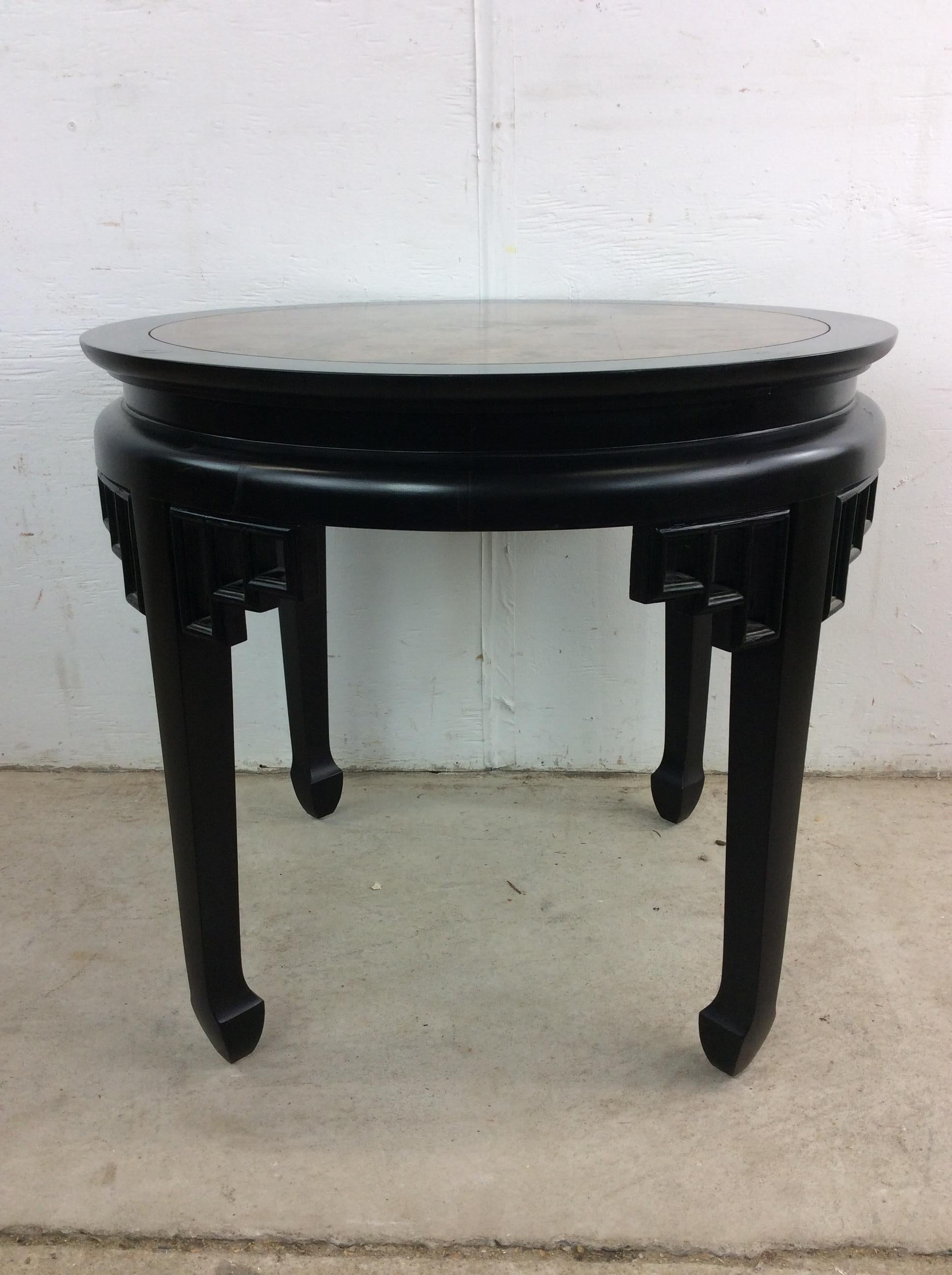 Mid Century Ming Style End Table with Burl Top For Sale 6
