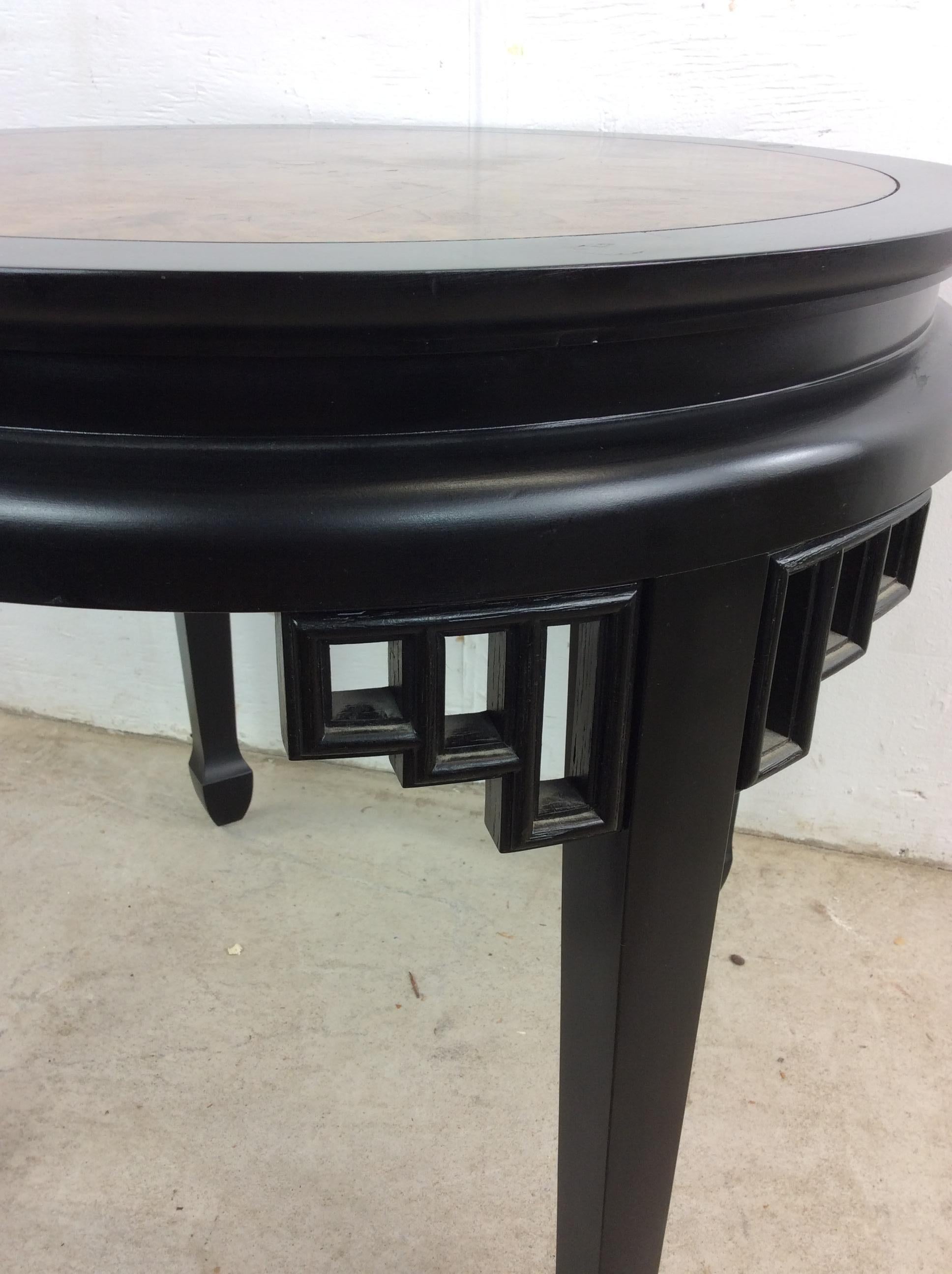 Mid Century Ming Style End Table with Burl Top For Sale 7