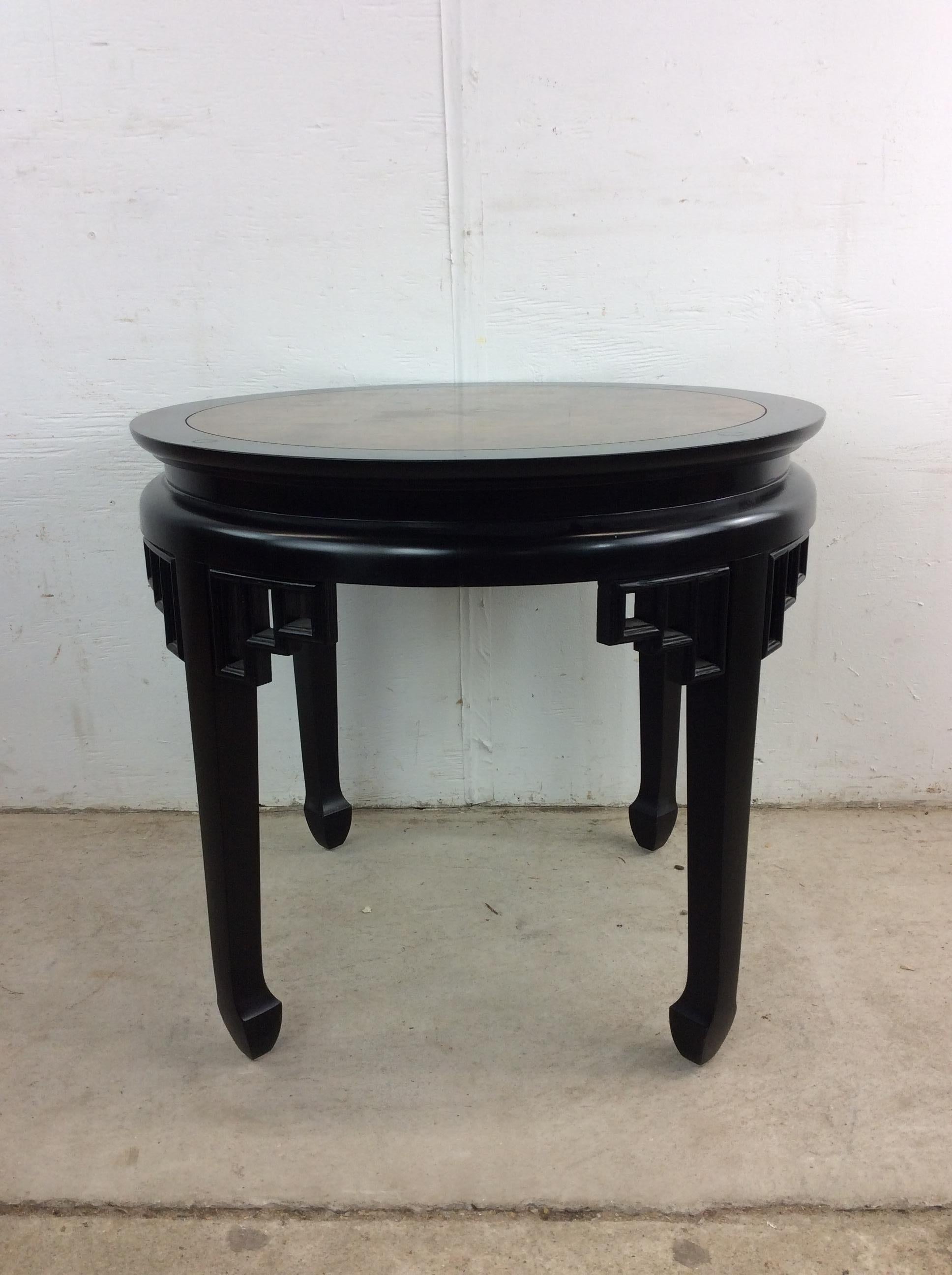 Mid Century Ming Style End Table with Burl Top For Sale 9
