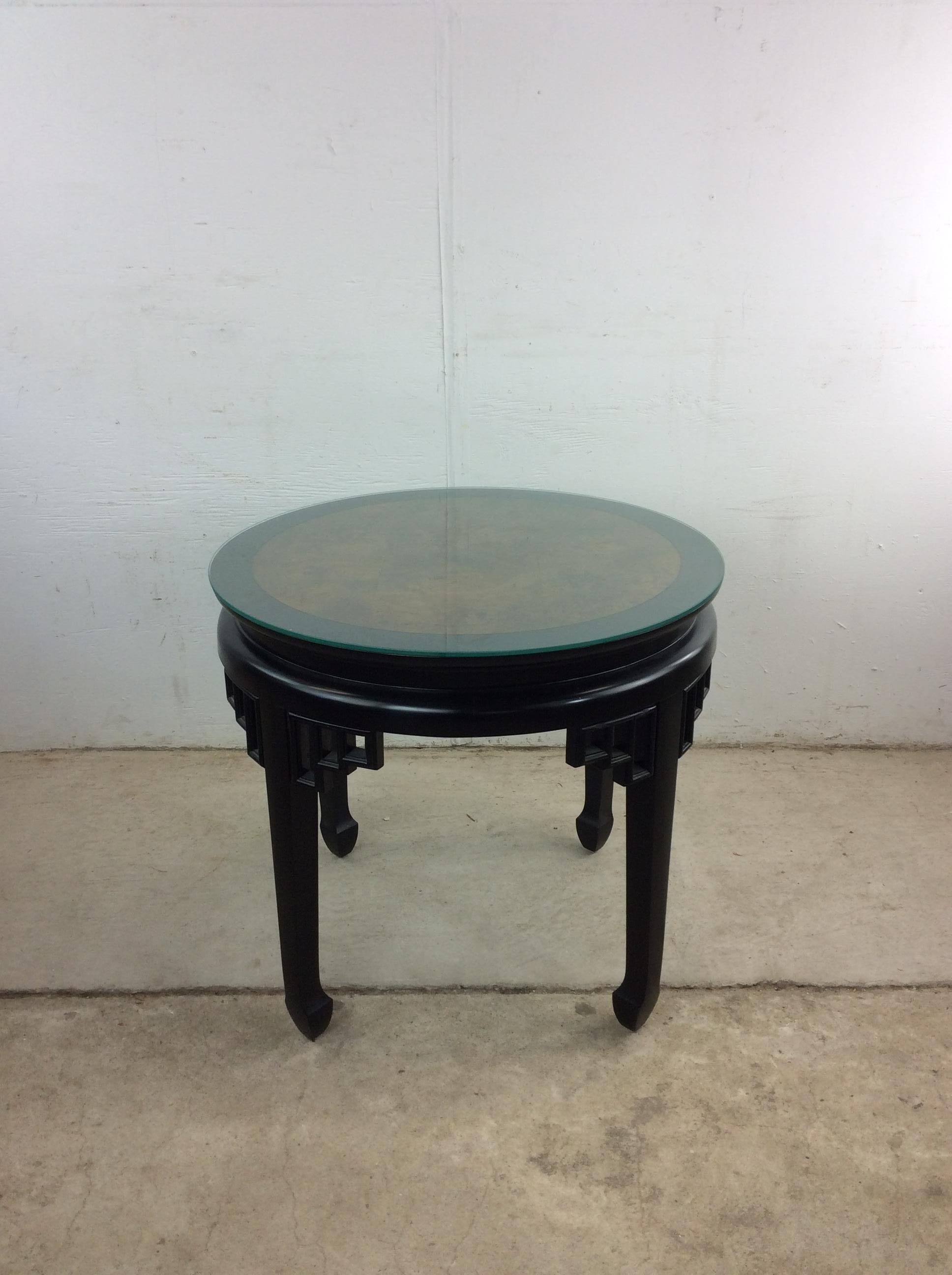 Mid Century Ming Style End Table with Burl Top For Sale 11