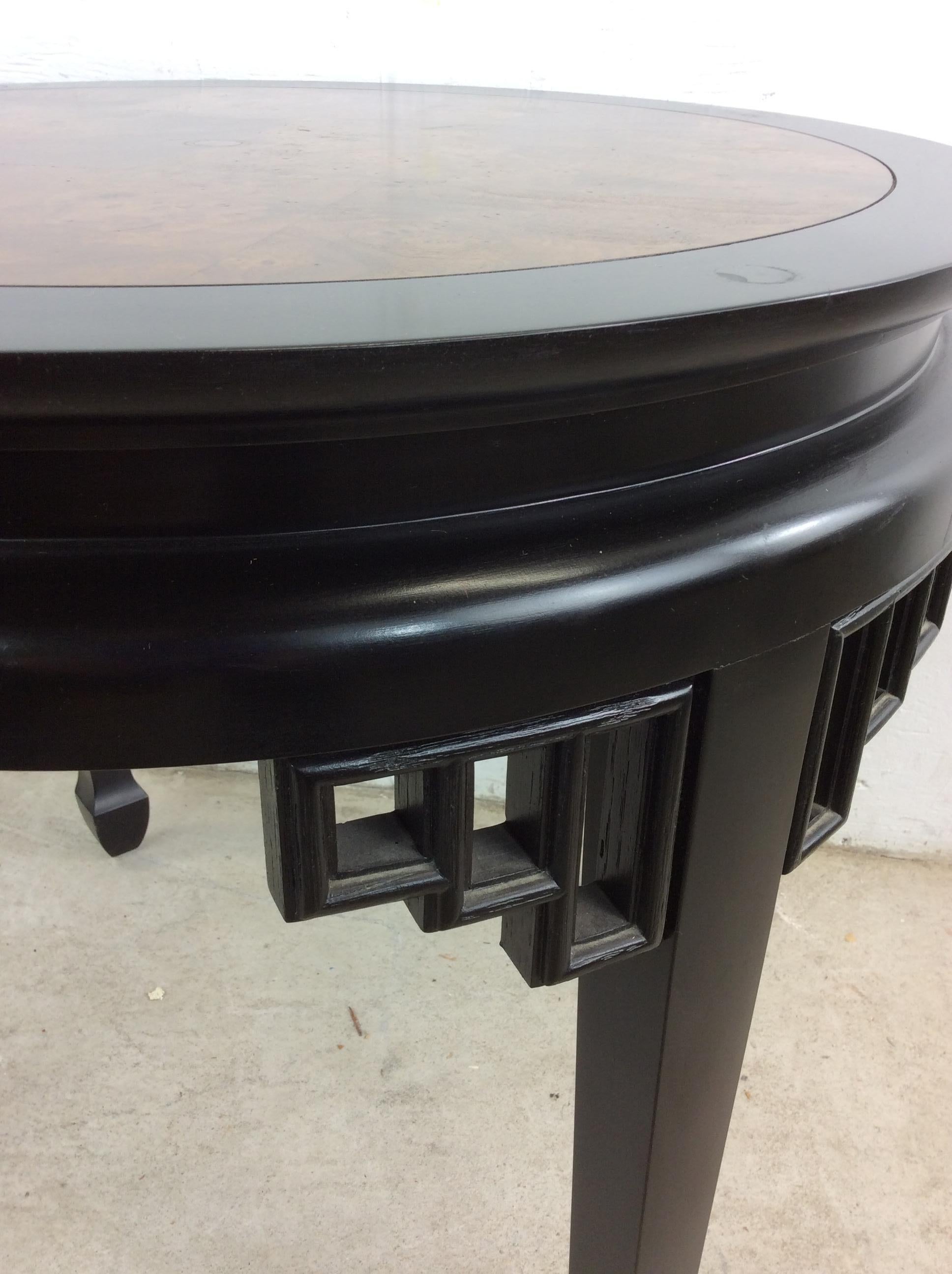 20th Century Mid Century Ming Style End Table with Burl Top For Sale