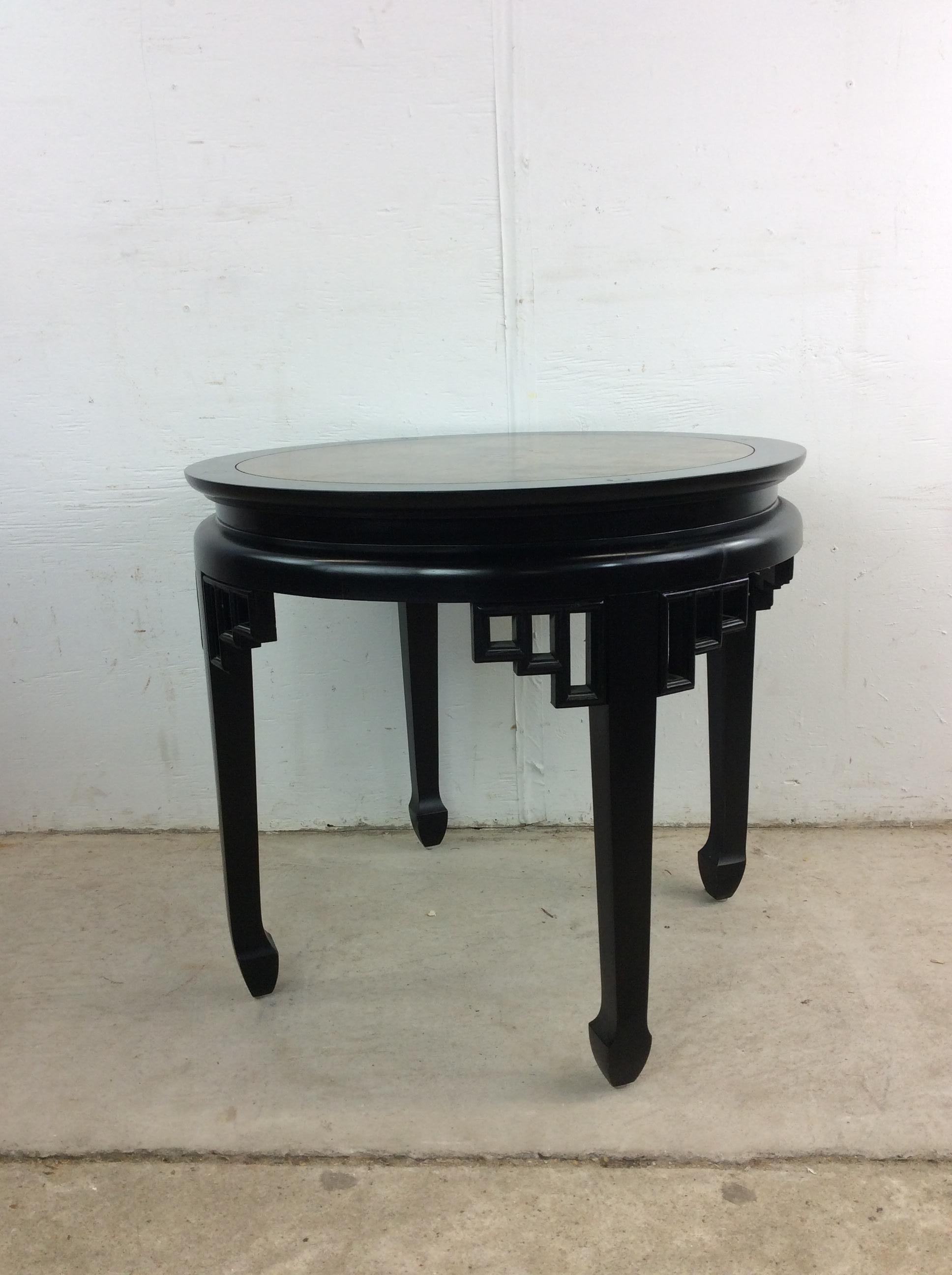 Mid Century Ming Style End Table with Burl Top For Sale 2