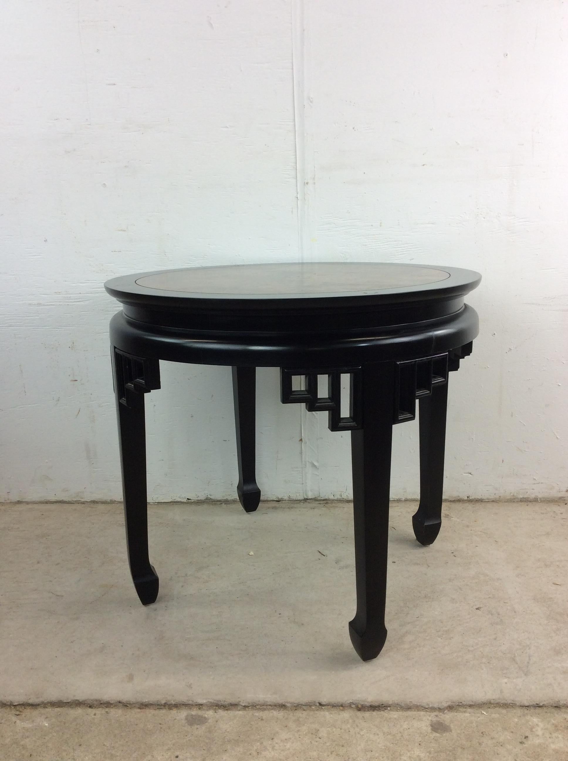 Mid Century Ming Style End Table with Burl Top For Sale 3