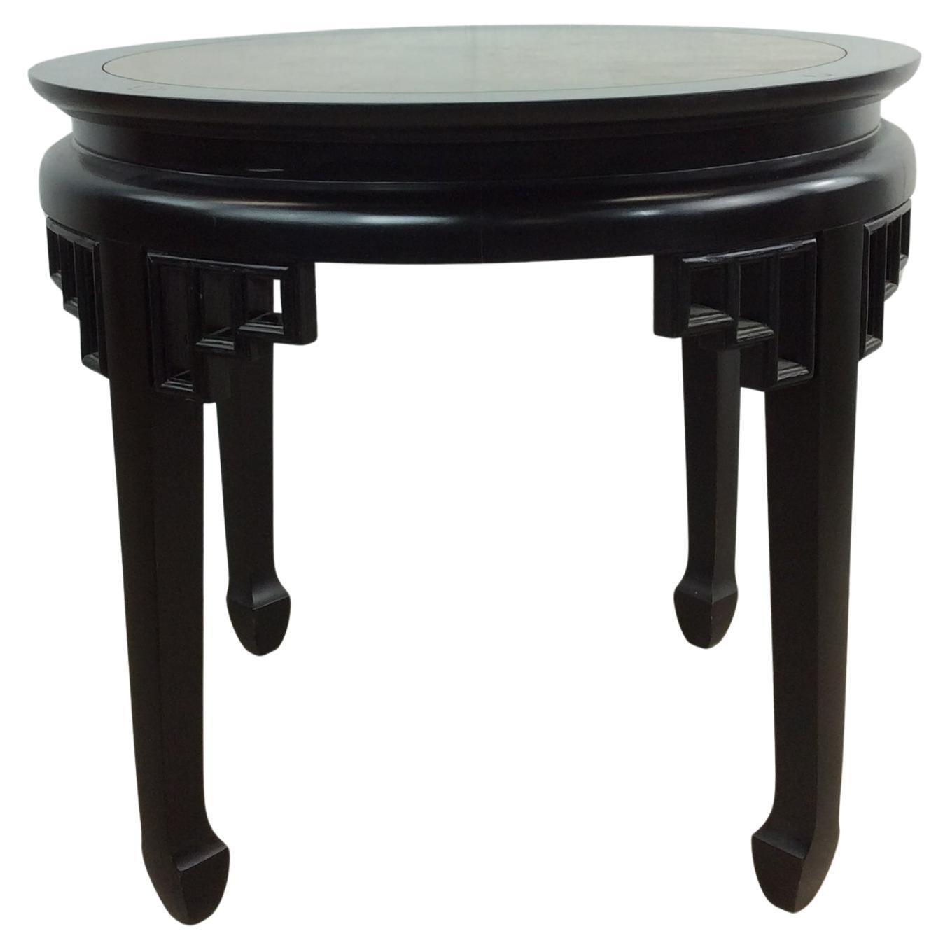 Mid Century Ming Style End Table with Burl Top For Sale