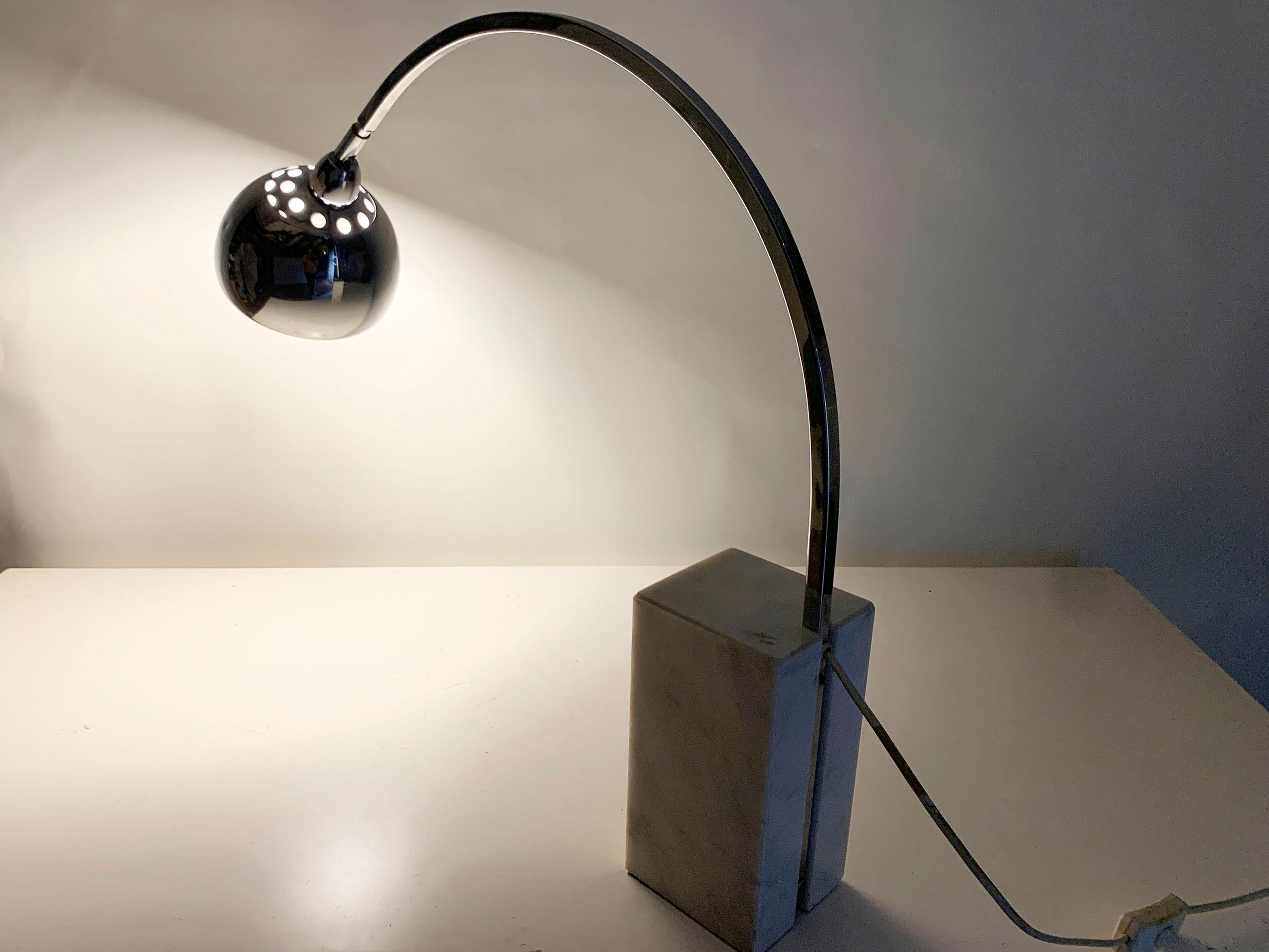 Mid Century Mini Arco Table Lamp in the style of Achille Castiglioni For Sale 6