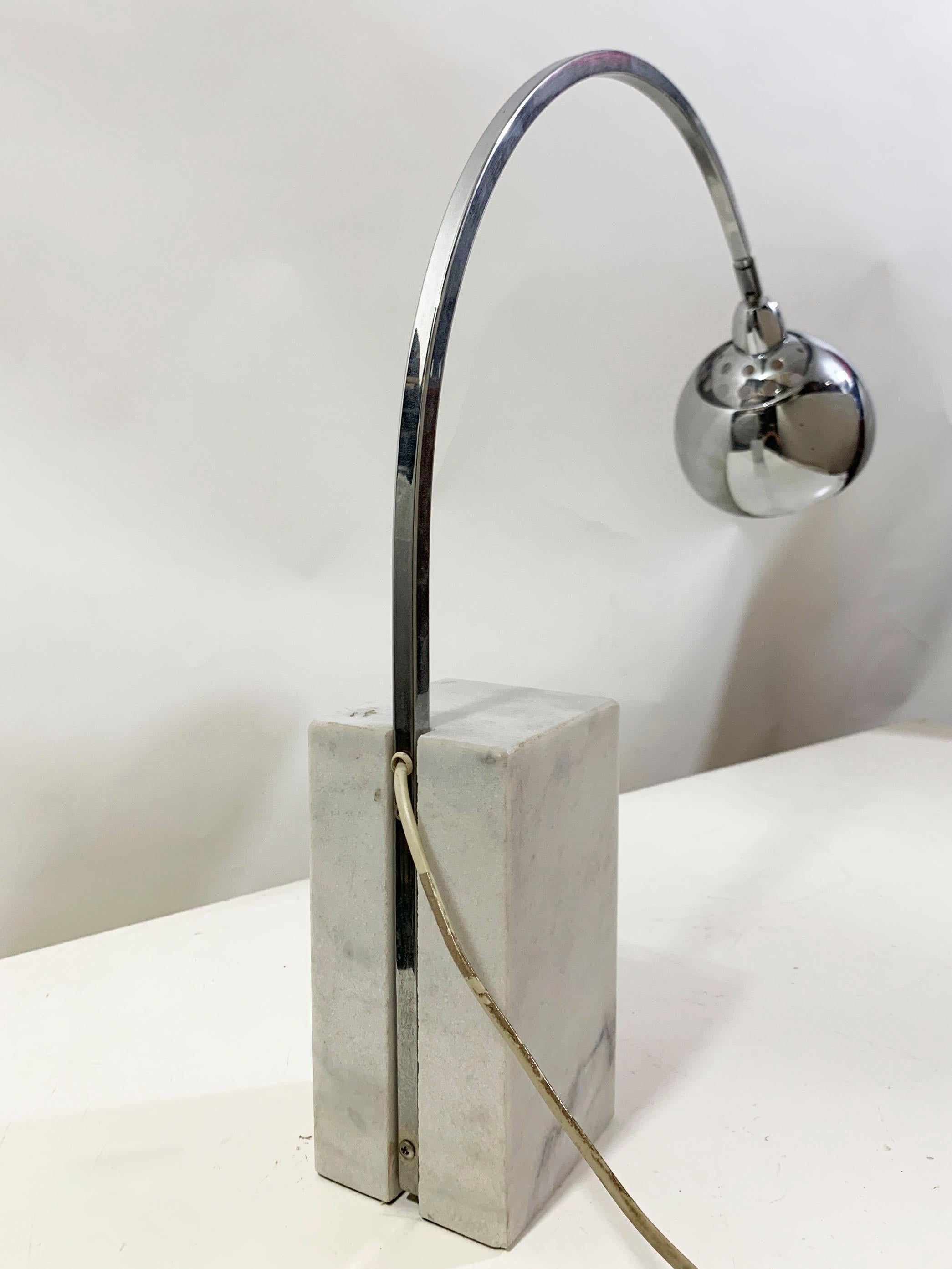 Italian Mid Century Mini Arco Table Lamp in the style of Achille Castiglioni For Sale