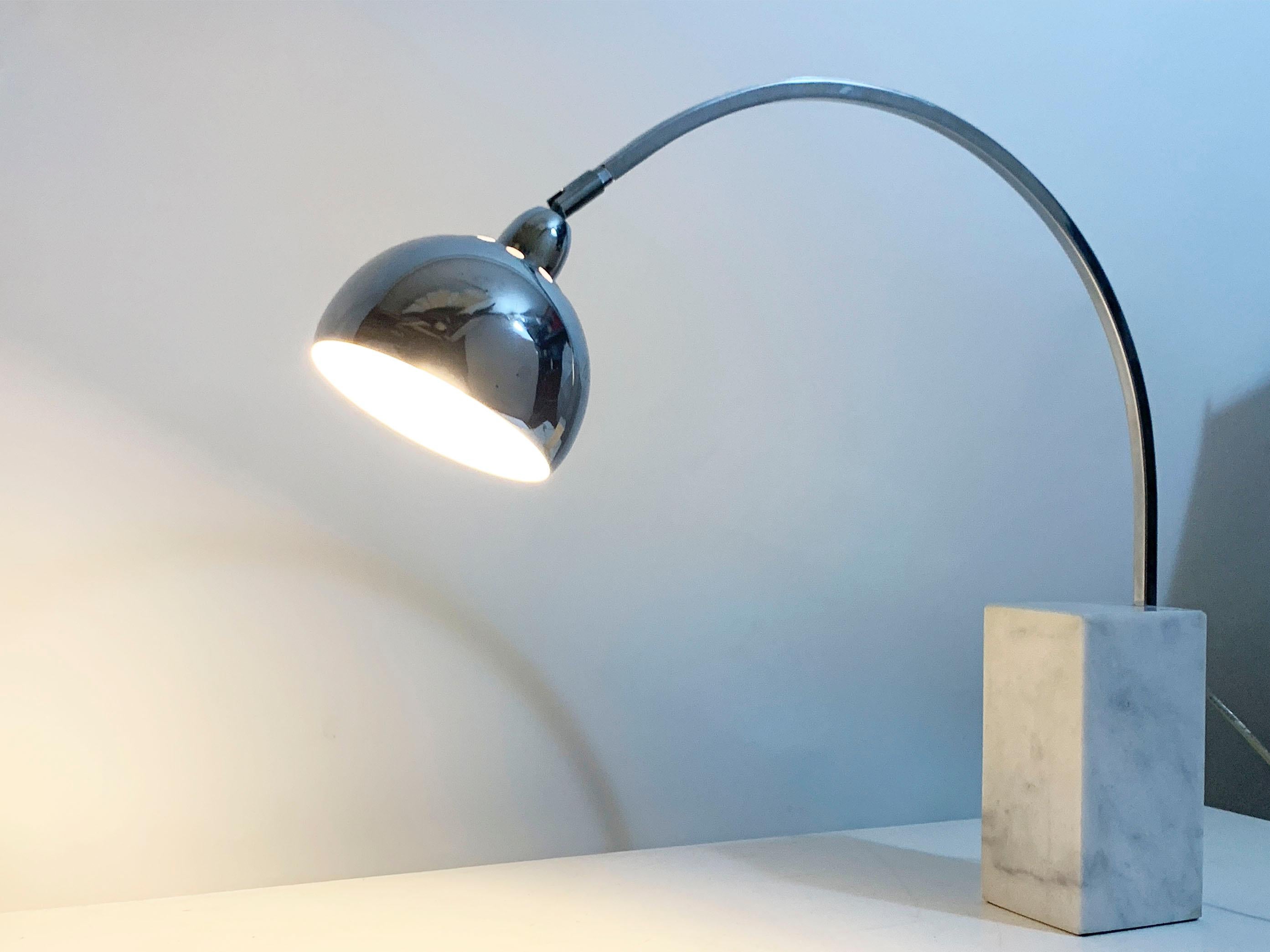 Mid Century Mini Arco Table Lamp in the style of Achille Castiglioni For Sale 1