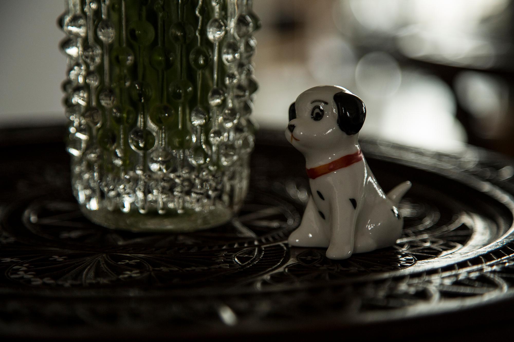 Italian Midcentury Mini White Dalmatian Dog Sculpture, Italy, 1960s For Sale