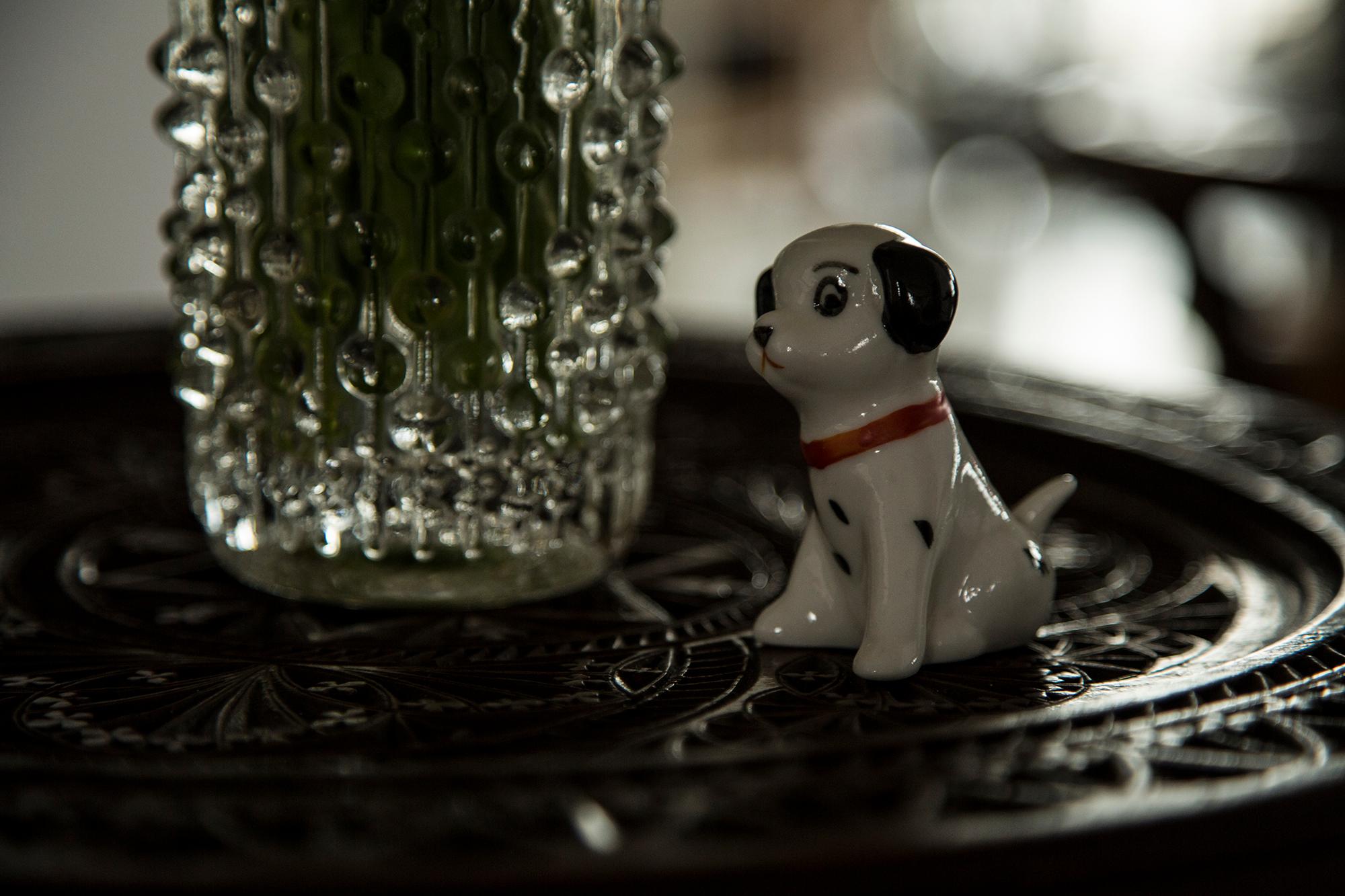 Mid-Century Modern Midcentury Mini White Dalmatian Dog Sculpture, Italy, 1960s For Sale