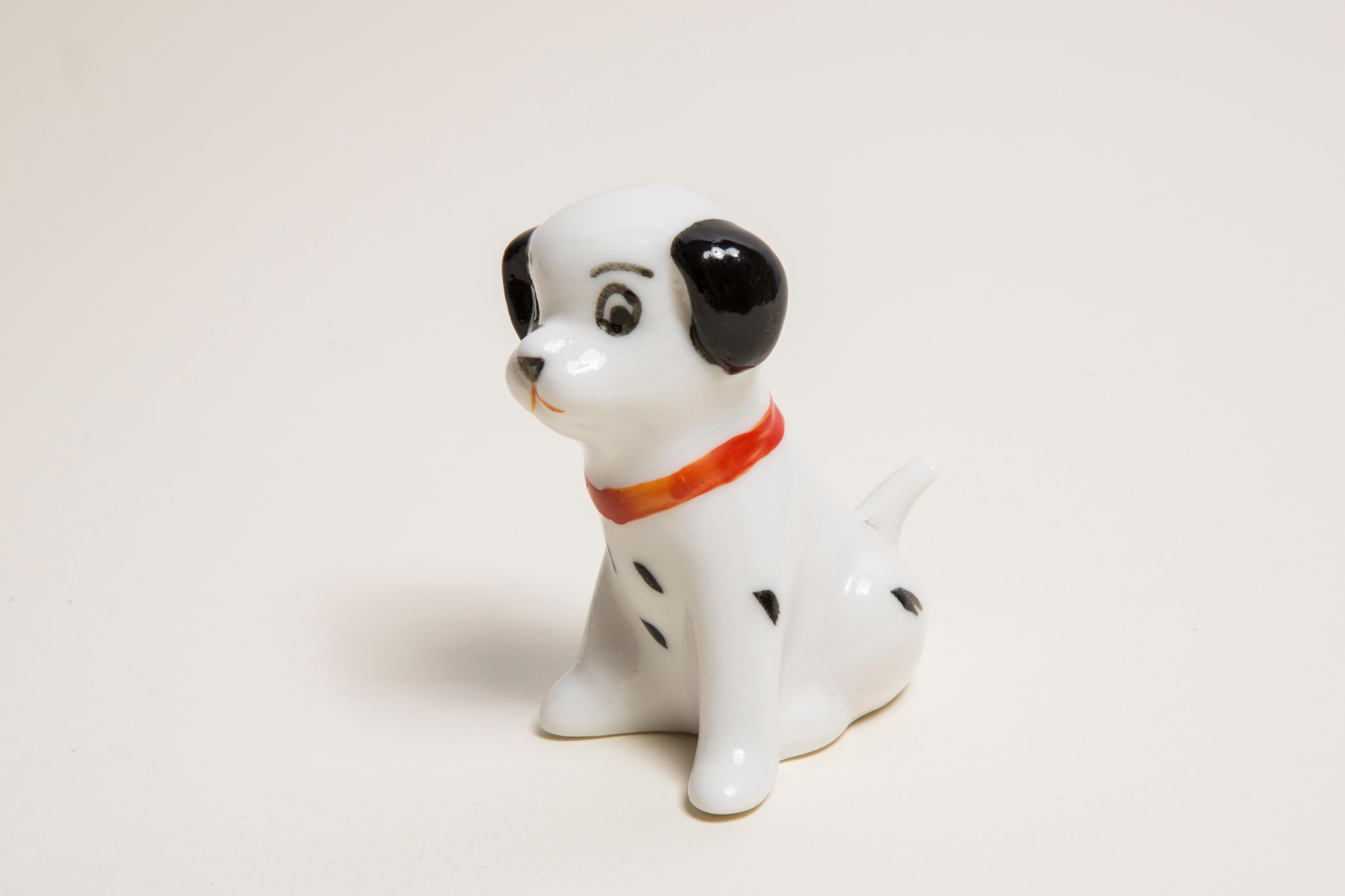 Midcentury Mini White Dalmatian Dog Sculpture, Italy, 1960s For Sale 1