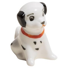 Mini sculpture blanche d'un chien dalmatien du milieu du siècle, Italie, années 1960