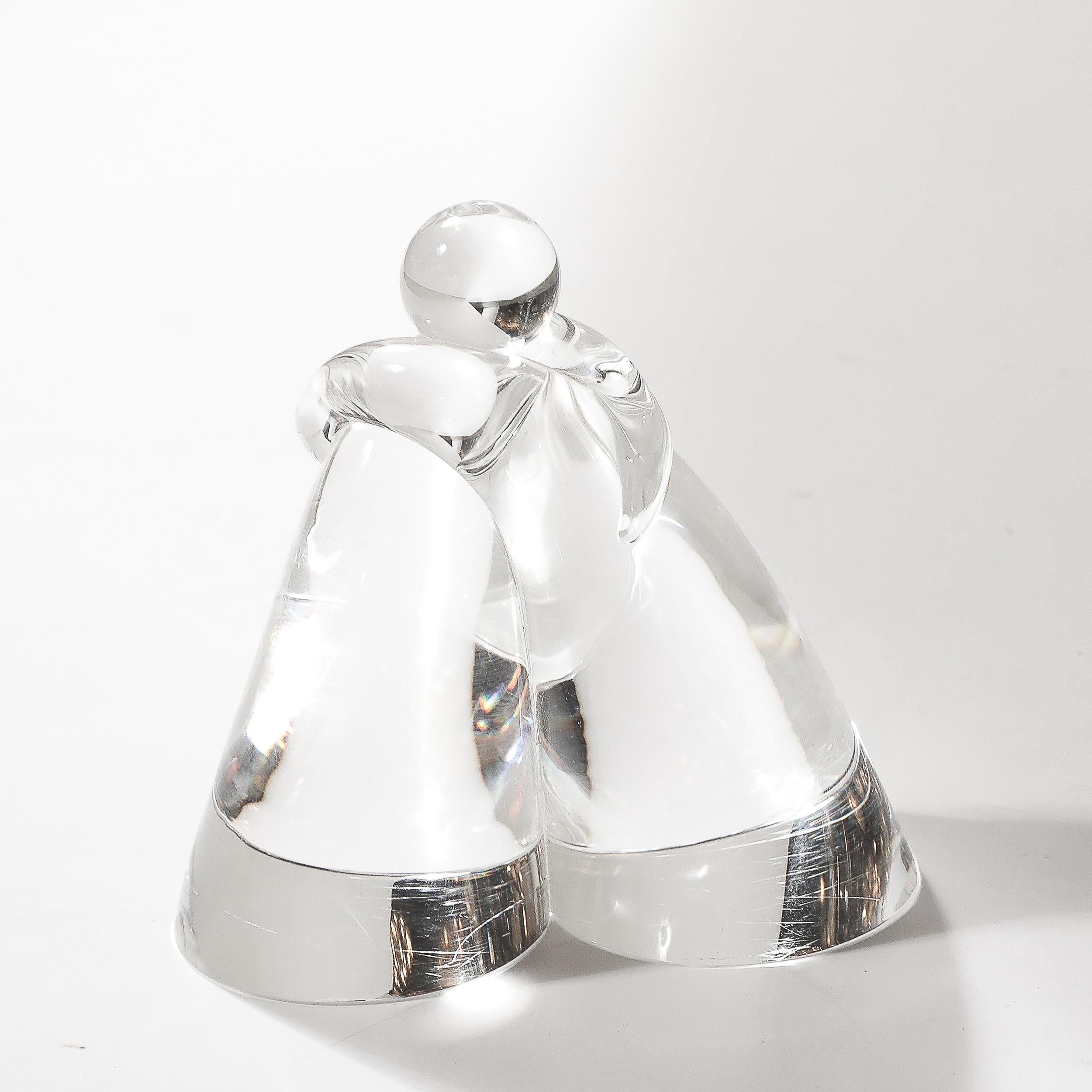 Minimale abstrakte figurative Kristallskulptur aus der Mitte des Jahrhunderts, signiert Steuben im Angebot 6