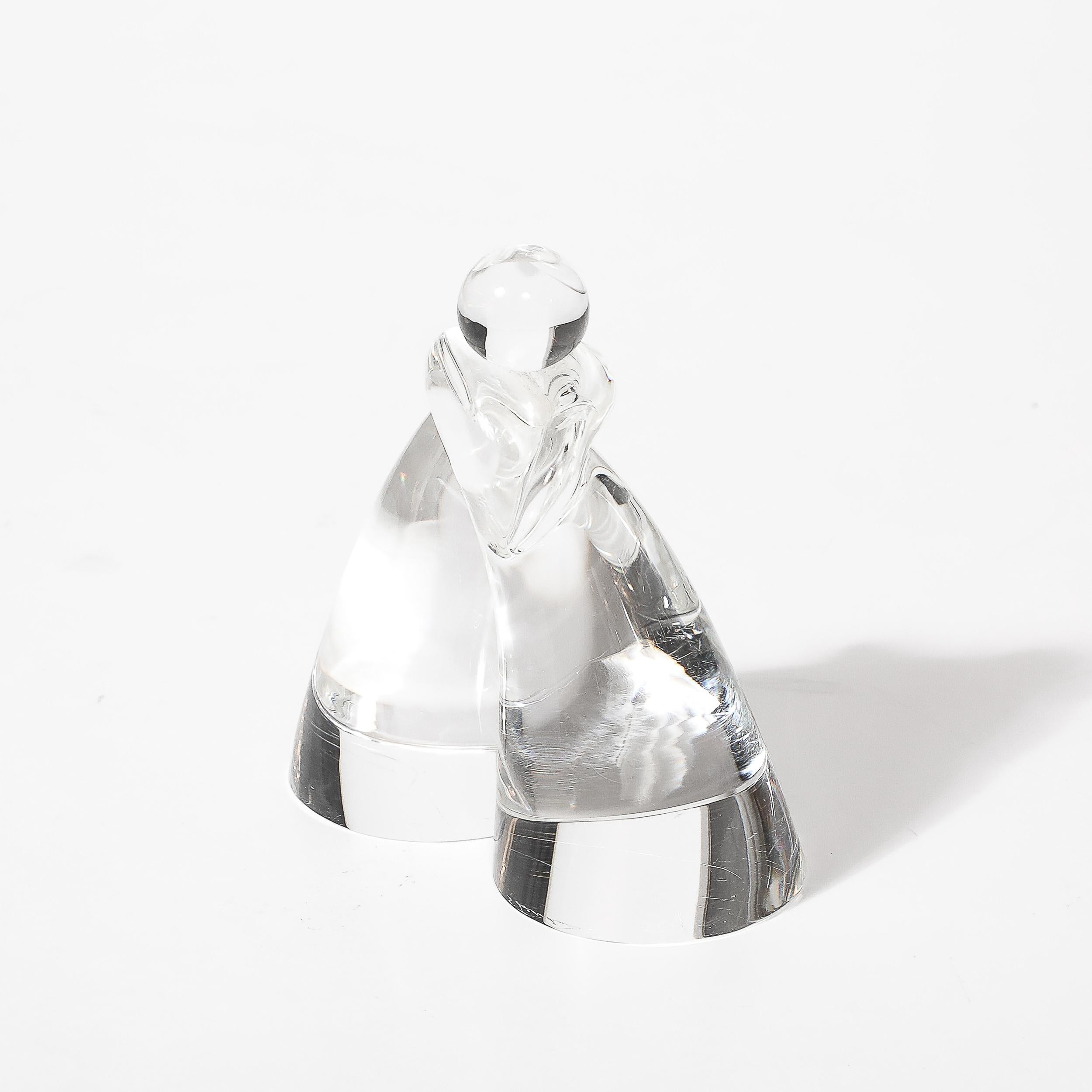 Minimale abstrakte figurative Kristallskulptur aus der Mitte des Jahrhunderts, signiert Steuben im Zustand „Hervorragend“ im Angebot in New York, NY