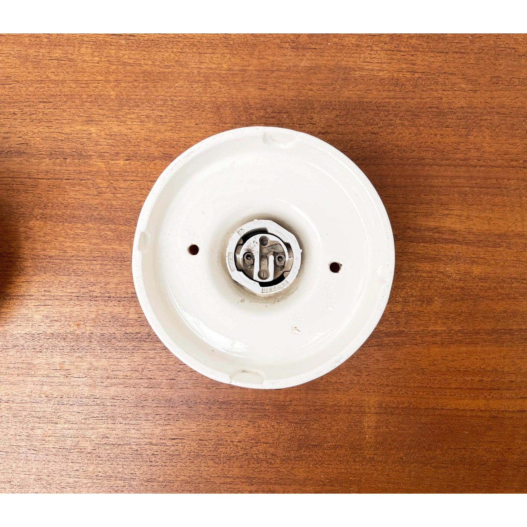 Lampada da soffitto minimalista di metà secolo in ceramica e vetro, anni '50 in vendita 6