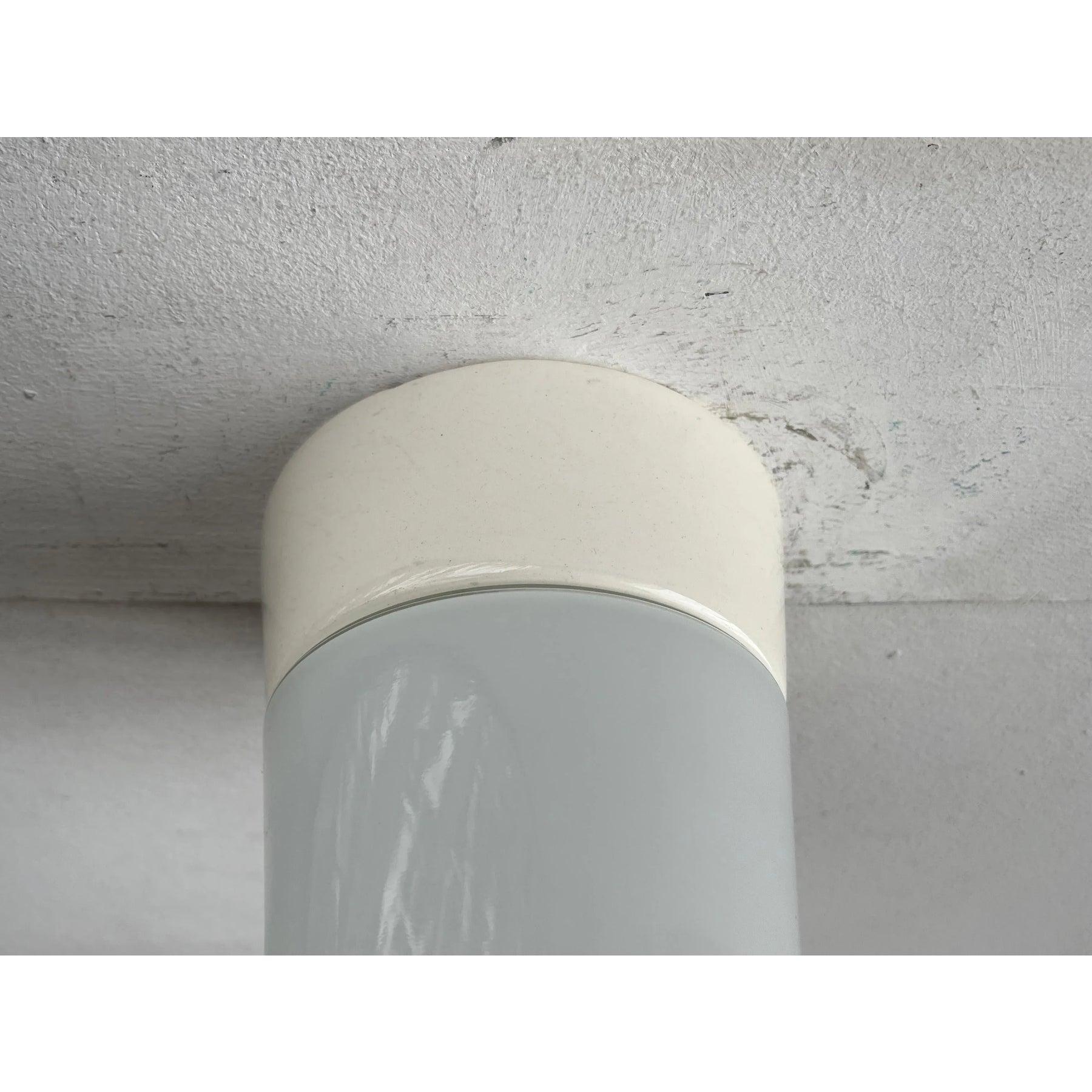 XX secolo Lampada da soffitto minimalista di metà secolo in ceramica e vetro, anni '50 in vendita