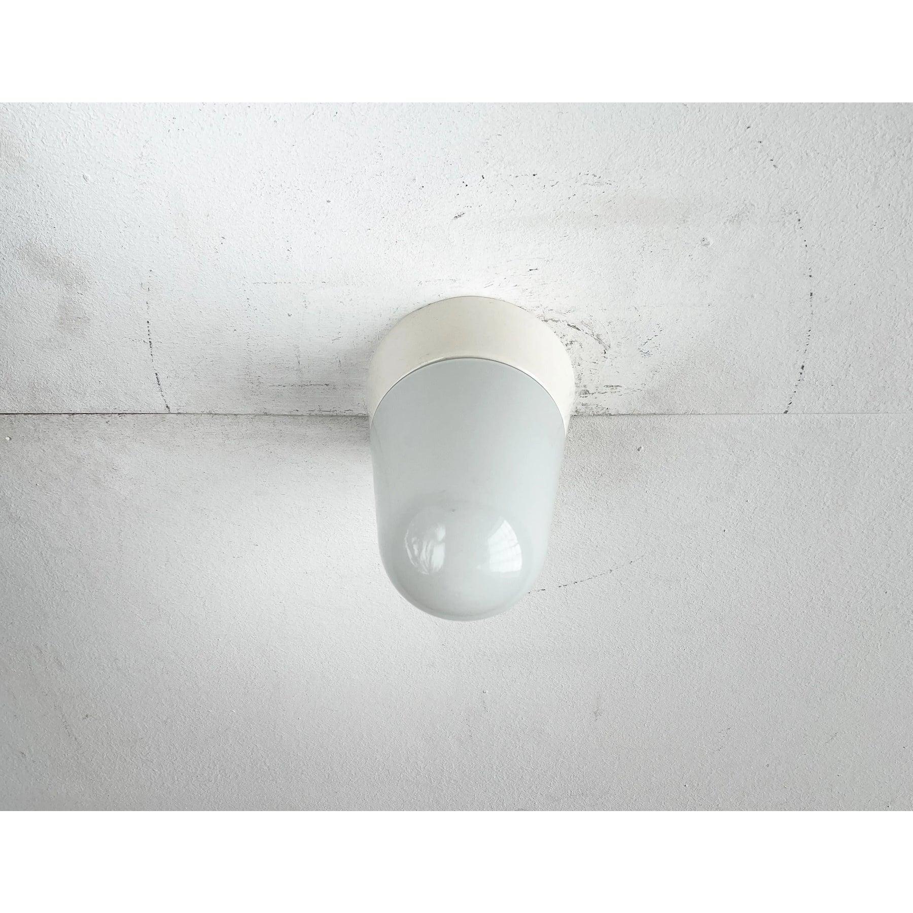 Lampada da soffitto minimalista di metà secolo in ceramica e vetro, anni '50 in vendita 3