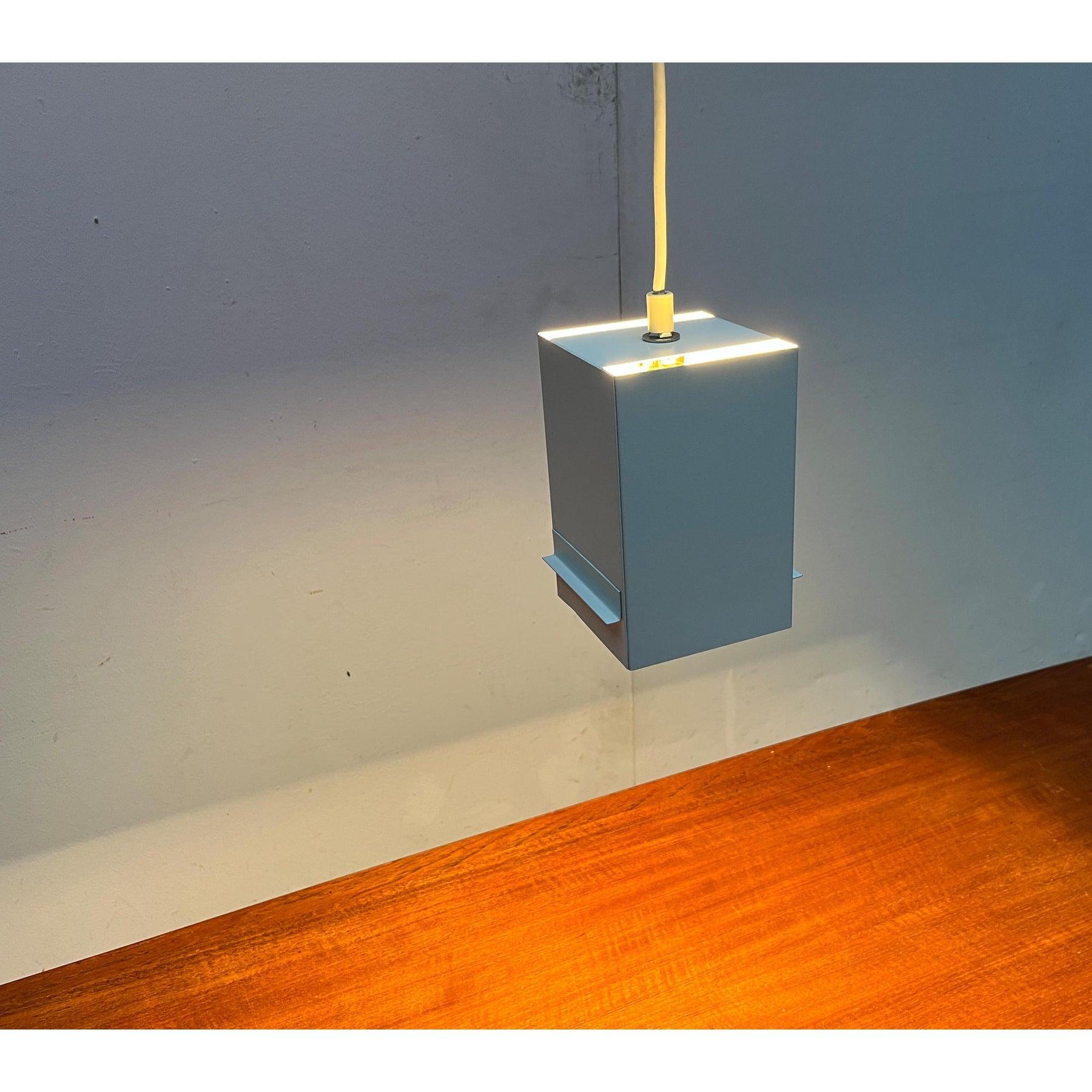 Mid-Century Minimalist Cubic Metal Pendant Lamp, 1960s For Sale 12