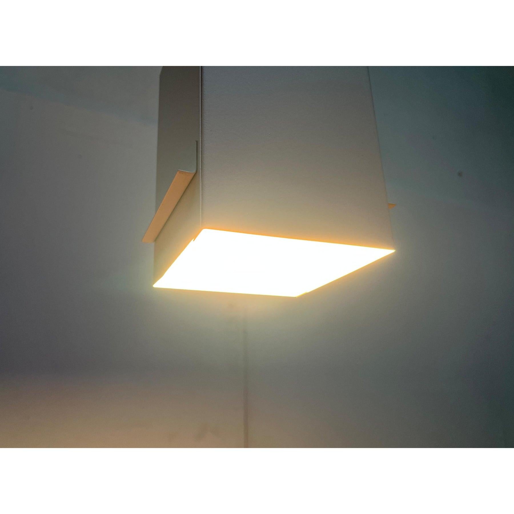 Mid-Century Modern Mid-Century Minimalist Cubic Metal Pendant Lamp, 1960s For Sale