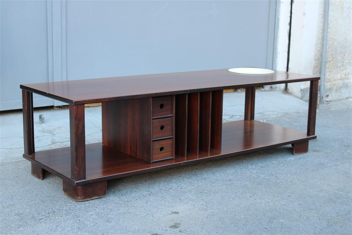 Mid-century Minimalist design low TV Table in Rational  Design 1960s Teak For Sale 6