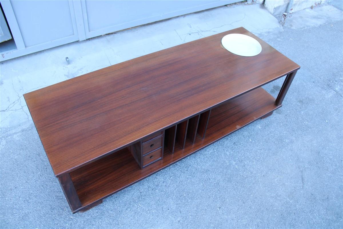 Mid-century Minimalist design low TV Table in Rational  Design 1960s Teak For Sale 9