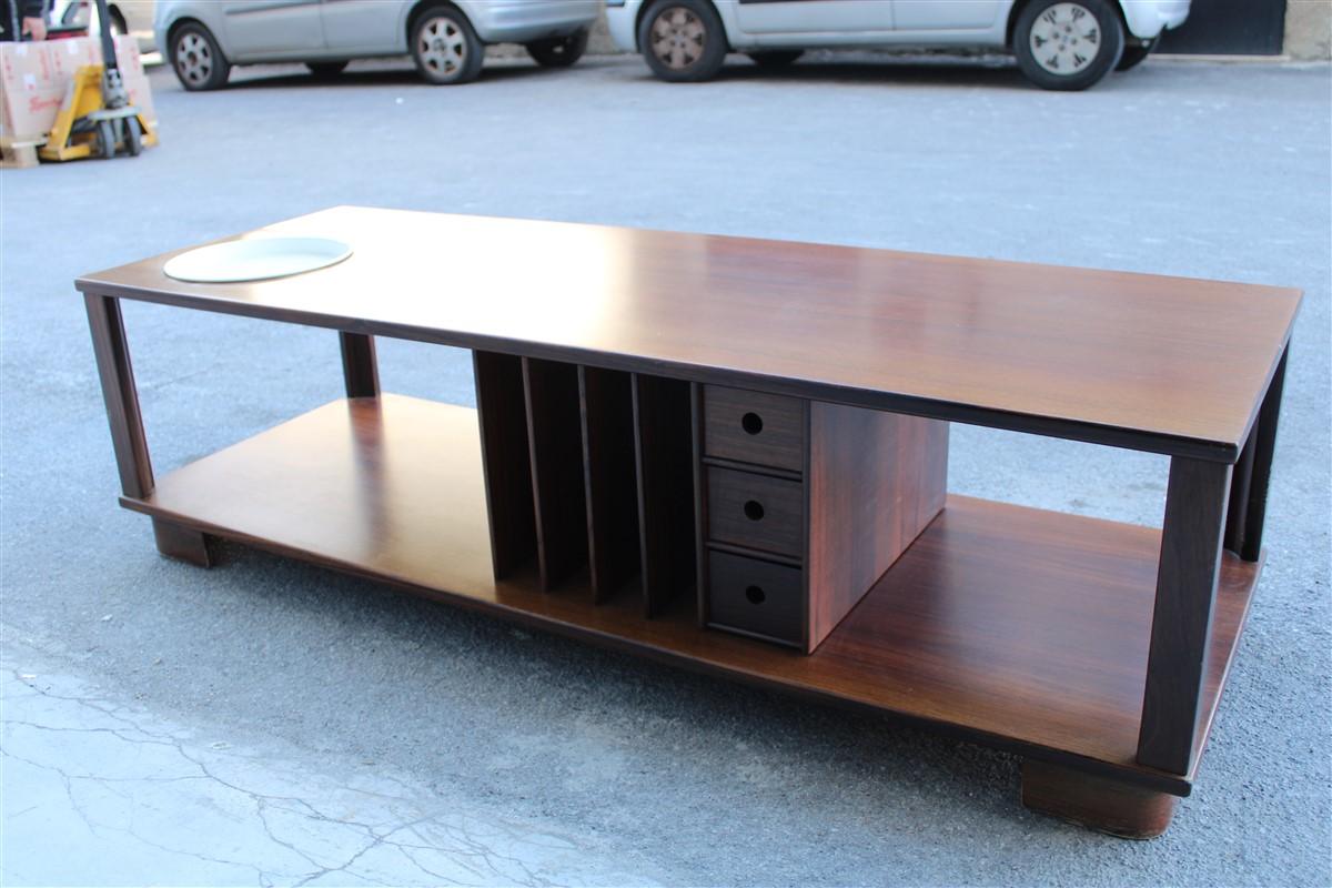 Mid-century Minimalist design low TV Table in Rational  Design 1960s Teak For Sale 12